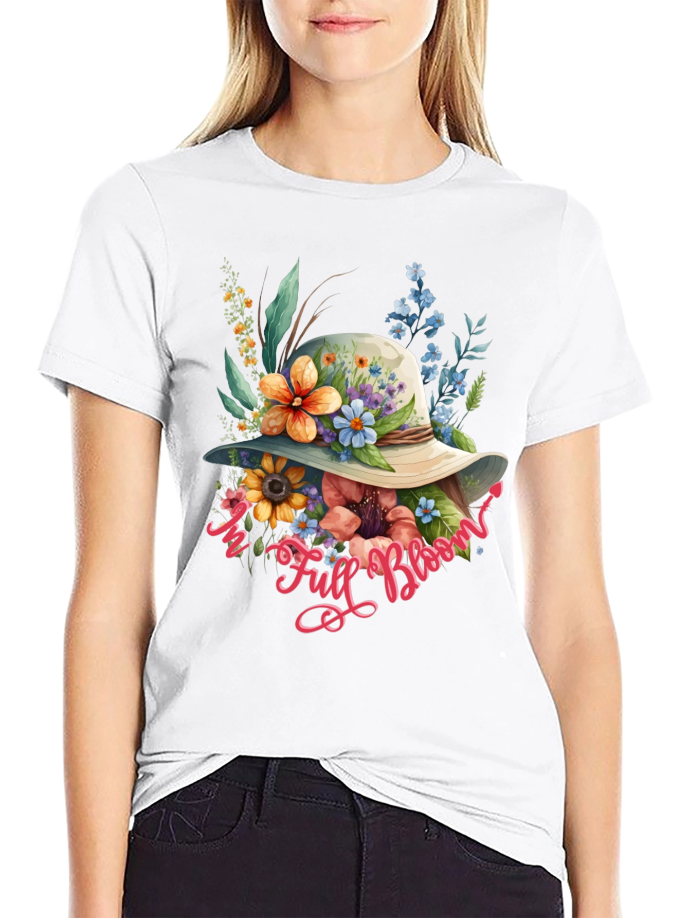 Floral Hat Graphic T-Shirt
