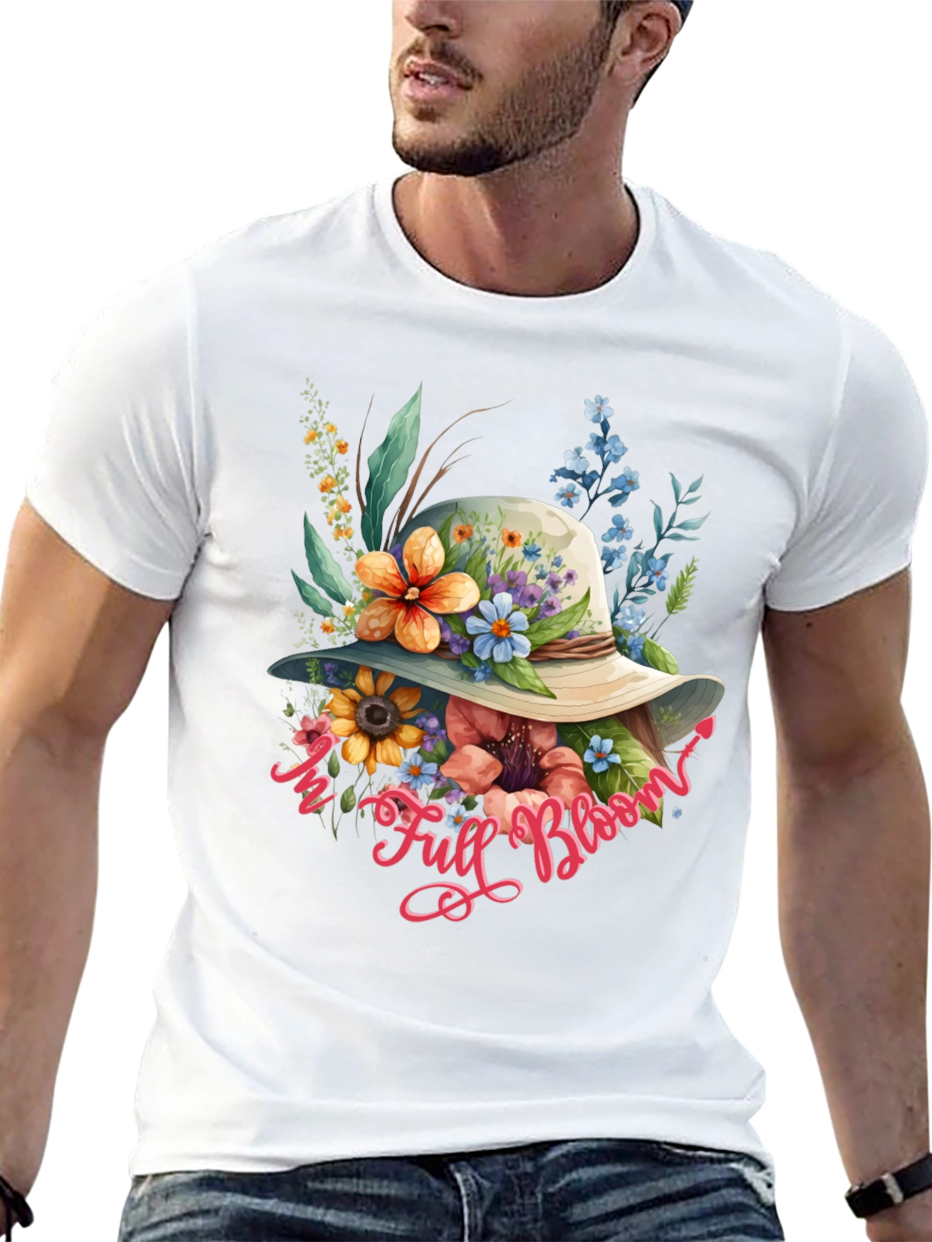 Floral Hat Graphic T-Shirt