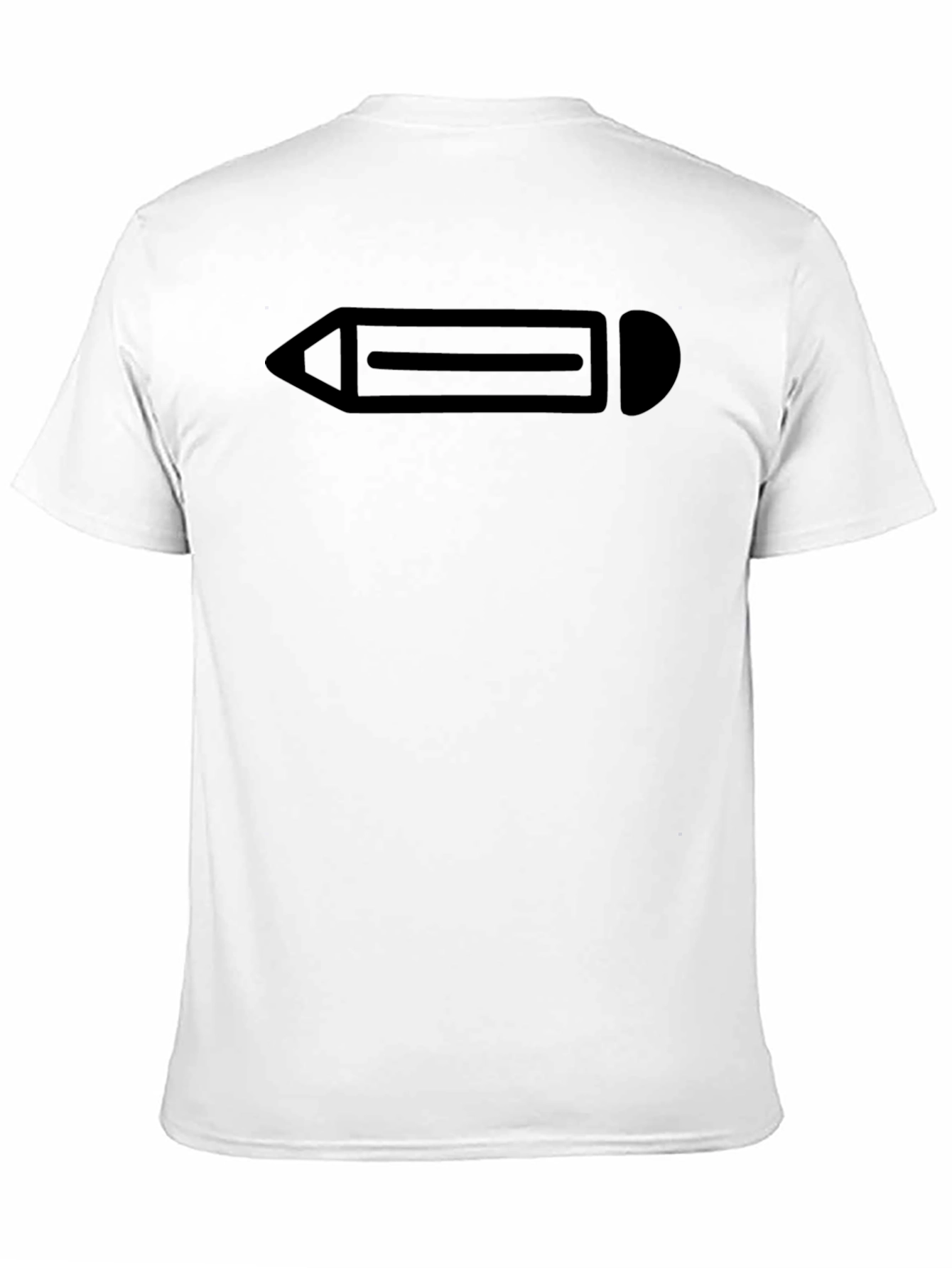 Minimalist Pencil Graphic Black T-Shirt