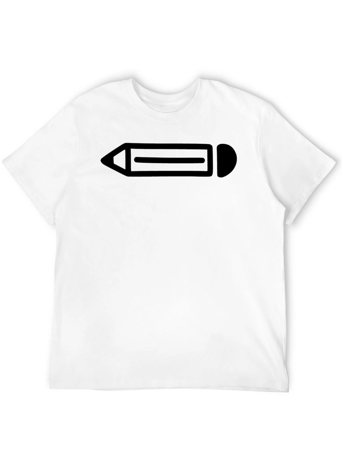 Minimalist Pencil Graphic Black T-Shirt