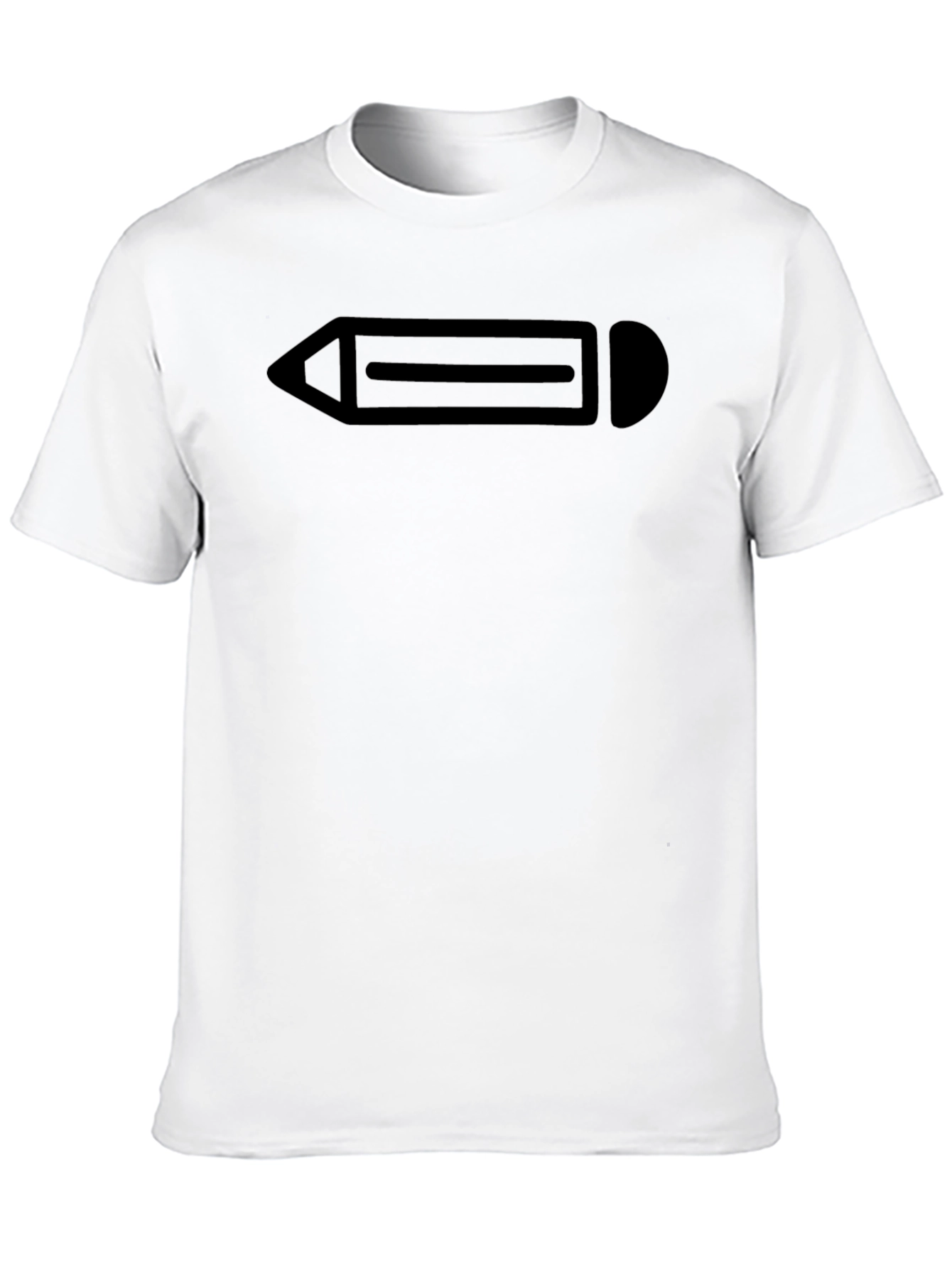 Minimalist Pencil Graphic Black T-Shirt