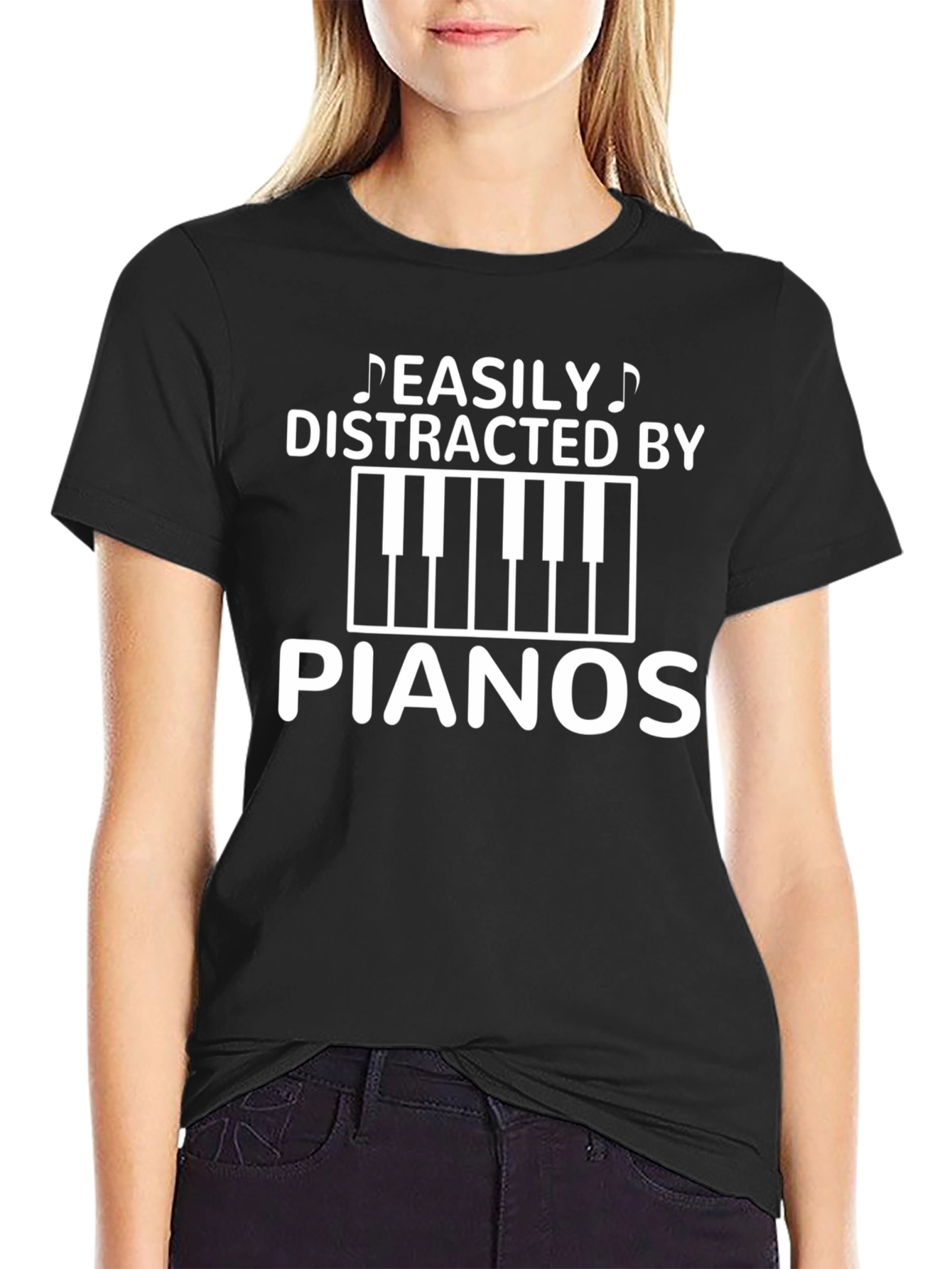 Easily Distracted By Pianos Graphic T-Shirt