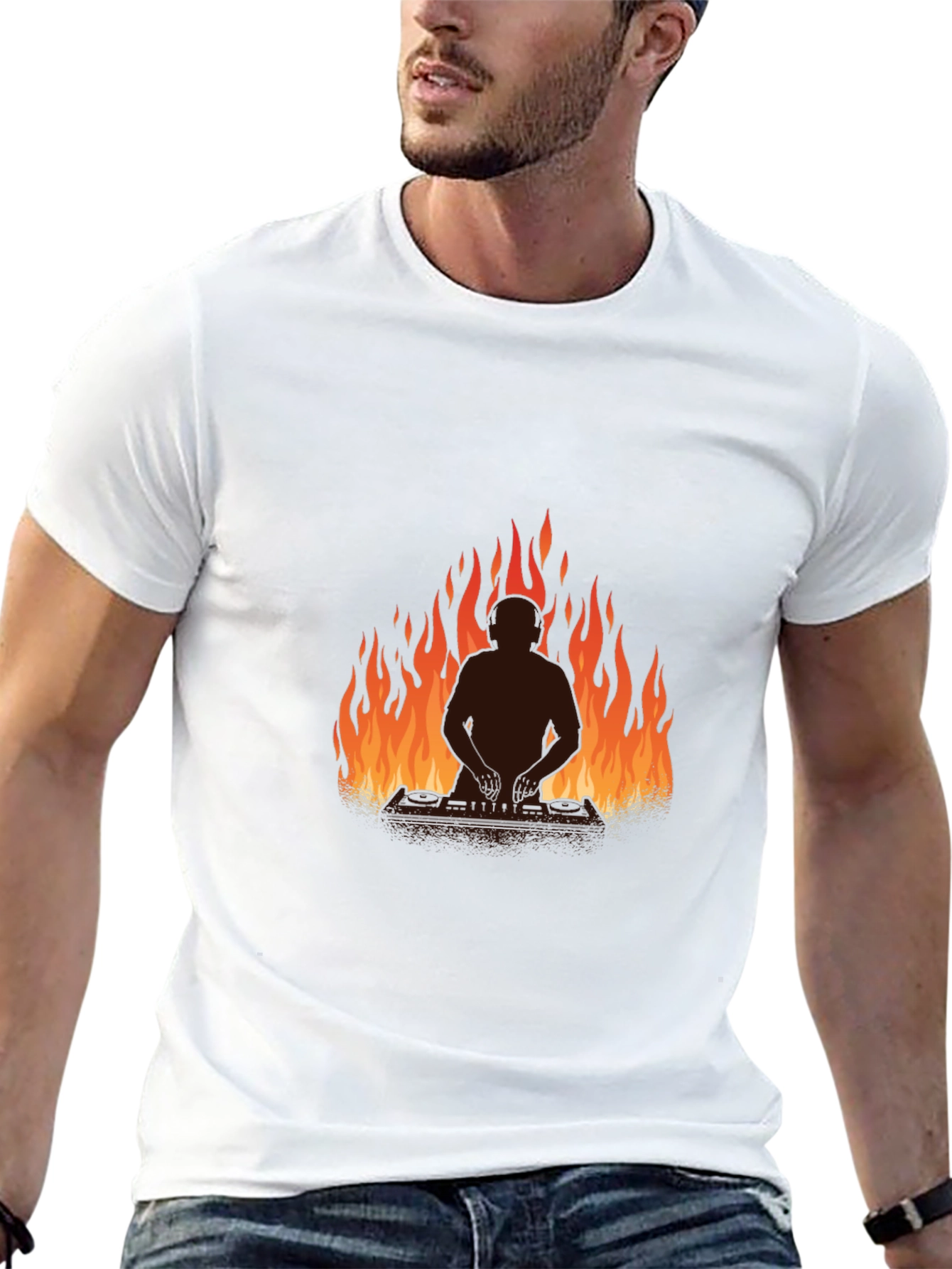 Fiery Silhouette Graphic Tee - Cool Casual Style