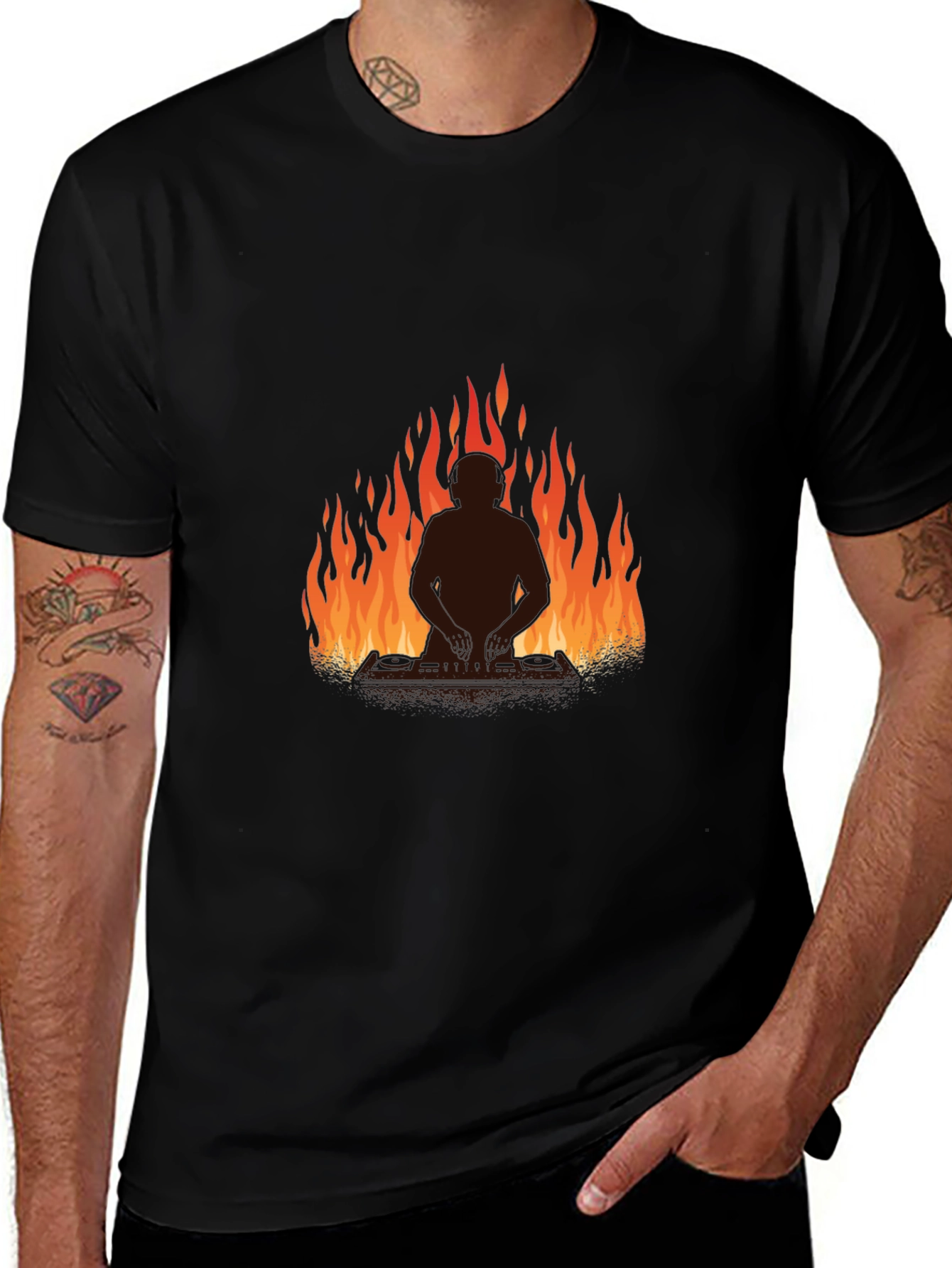 Fiery Silhouette Graphic Tee - Cool Casual Style