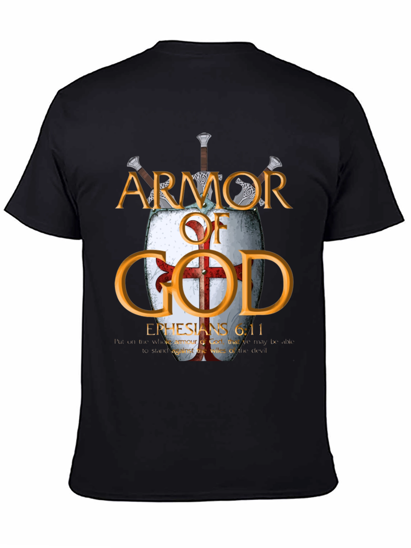 Armor of God Black T-Shirt Christian Faith Apparel