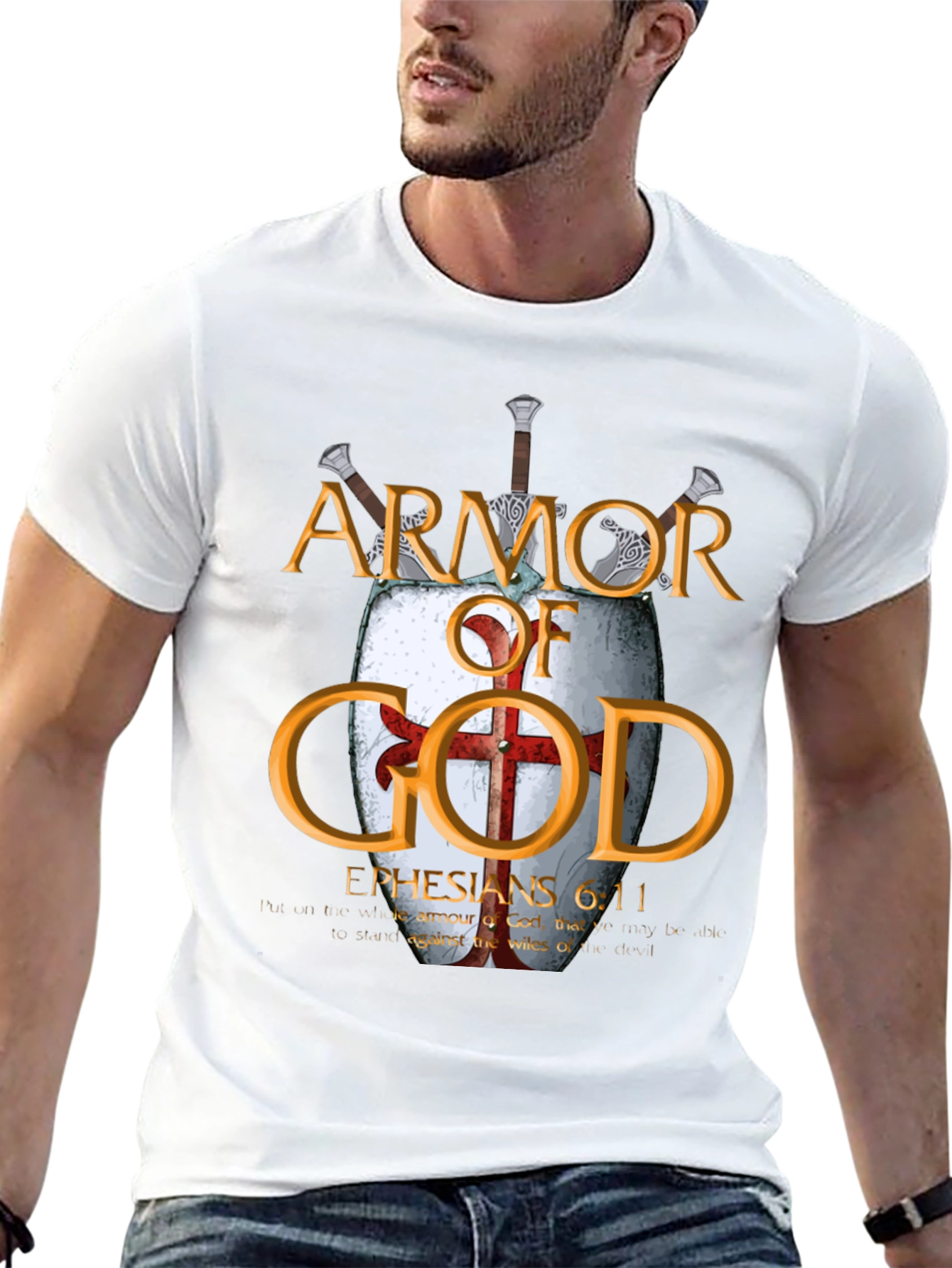 Armor of God Black T-Shirt Christian Faith Apparel