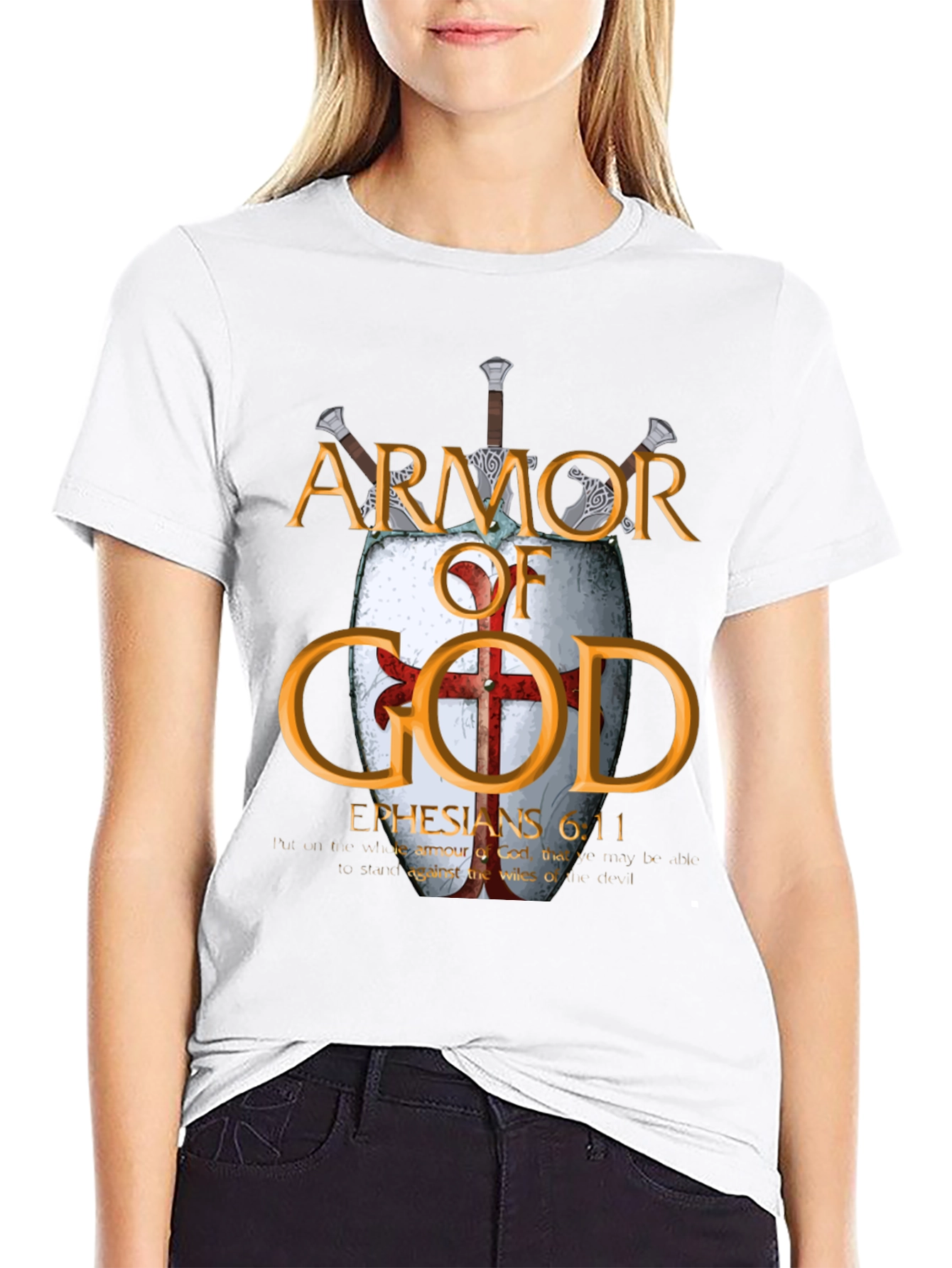 Armor of God Black T-Shirt Christian Faith Apparel
