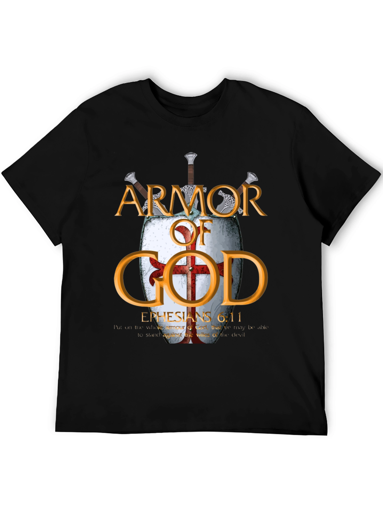 Armor of God Black T-Shirt Christian Faith Apparel