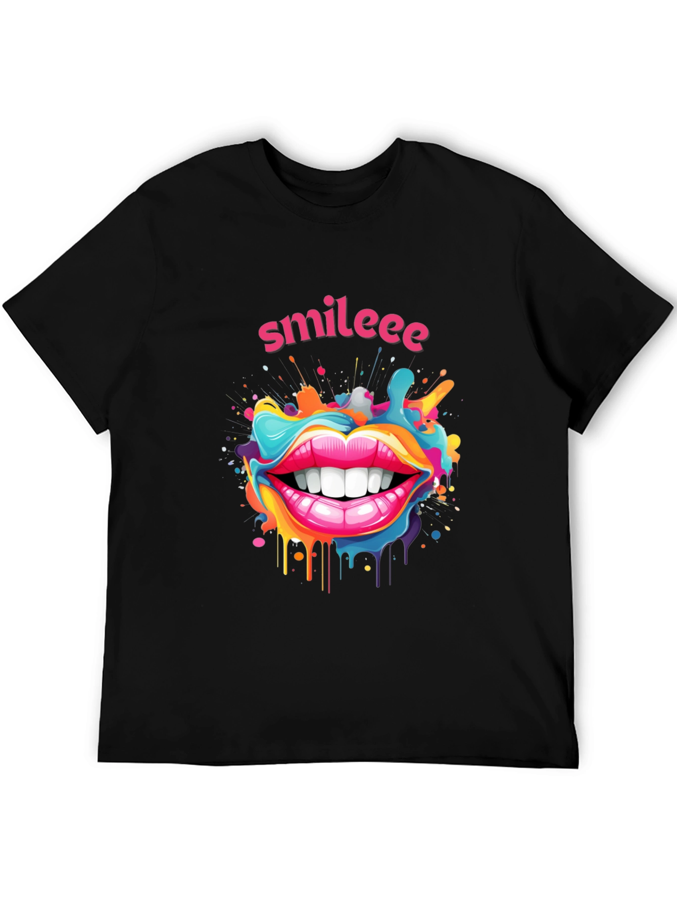 Smileee Graphic Black T-Shirt