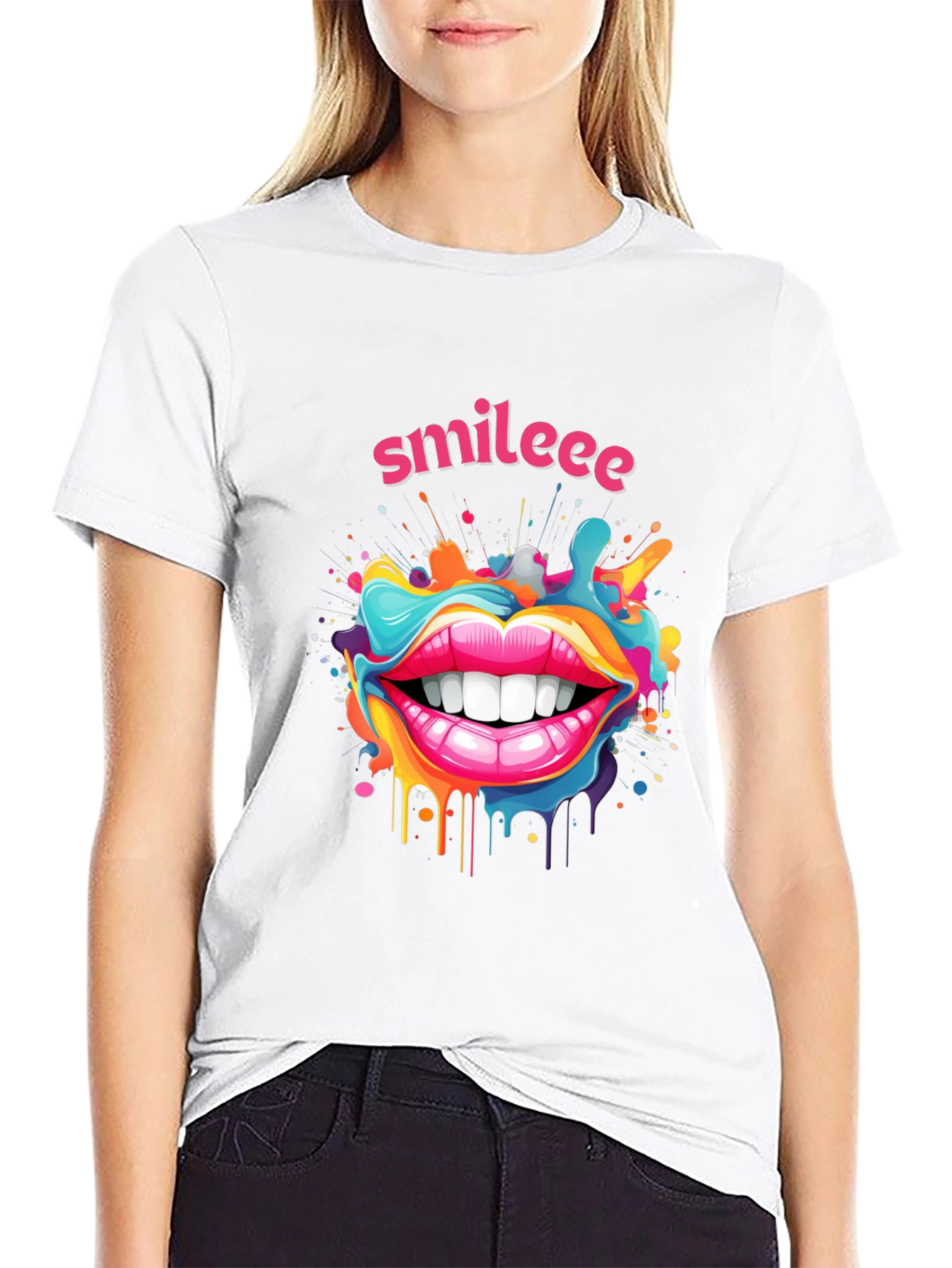 Smileee Graphic Black T-Shirt