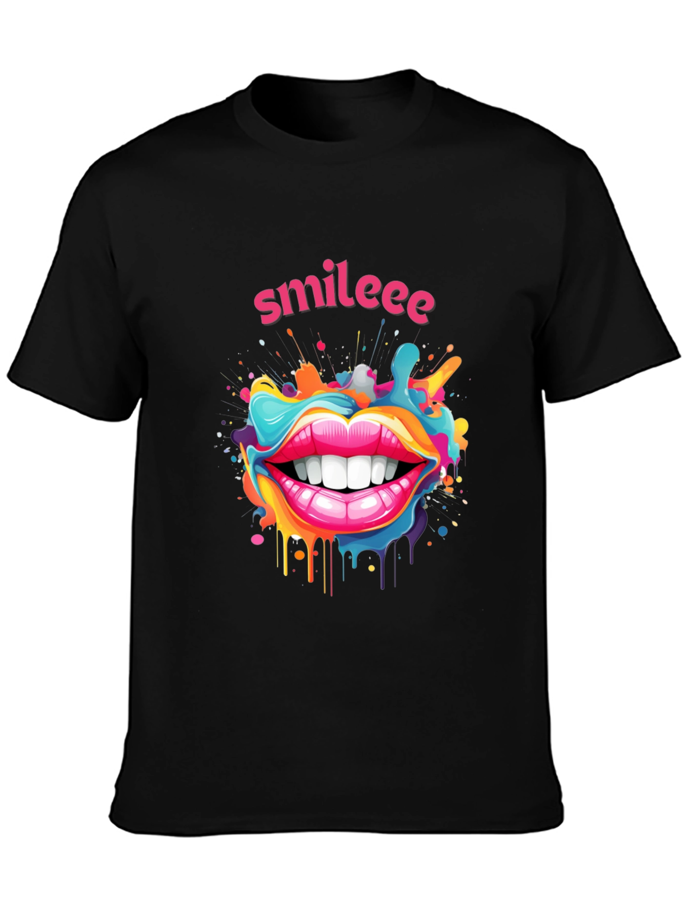 Smileee Graphic Black T-Shirt