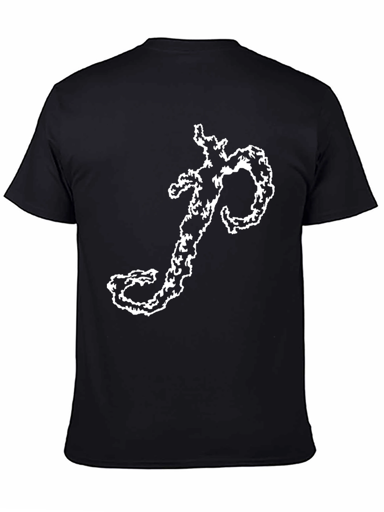 Abstract Graphic Print Black Tee