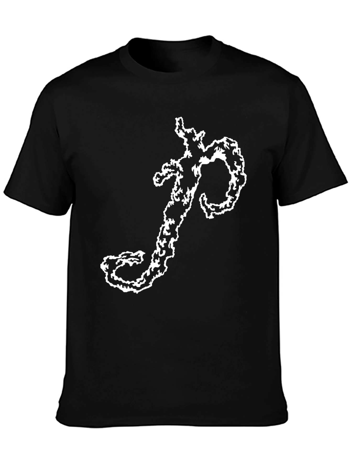 Abstract Graphic Print Black Tee
