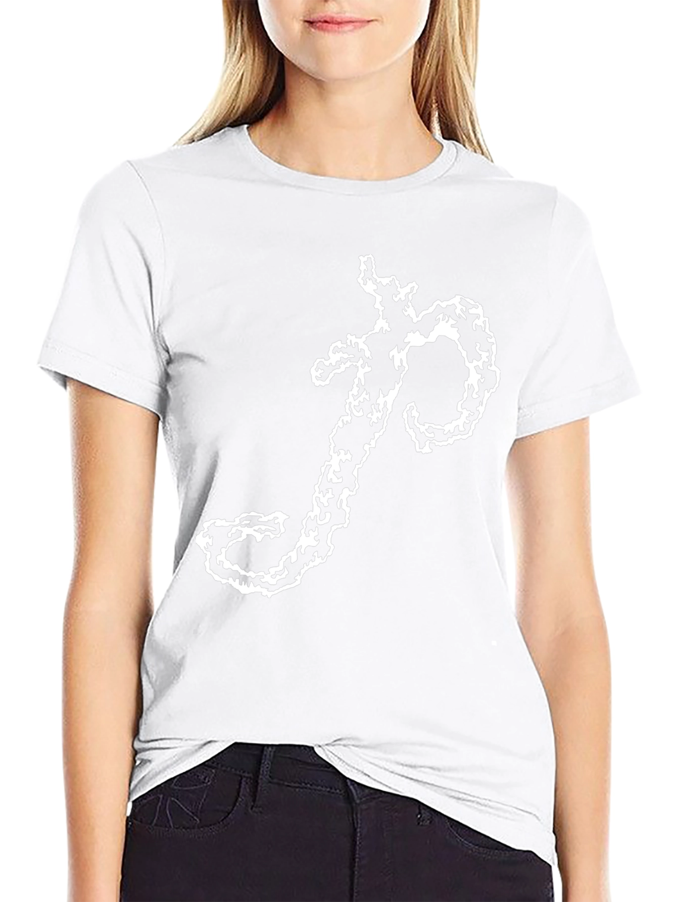Abstract Graphic Print Black Tee