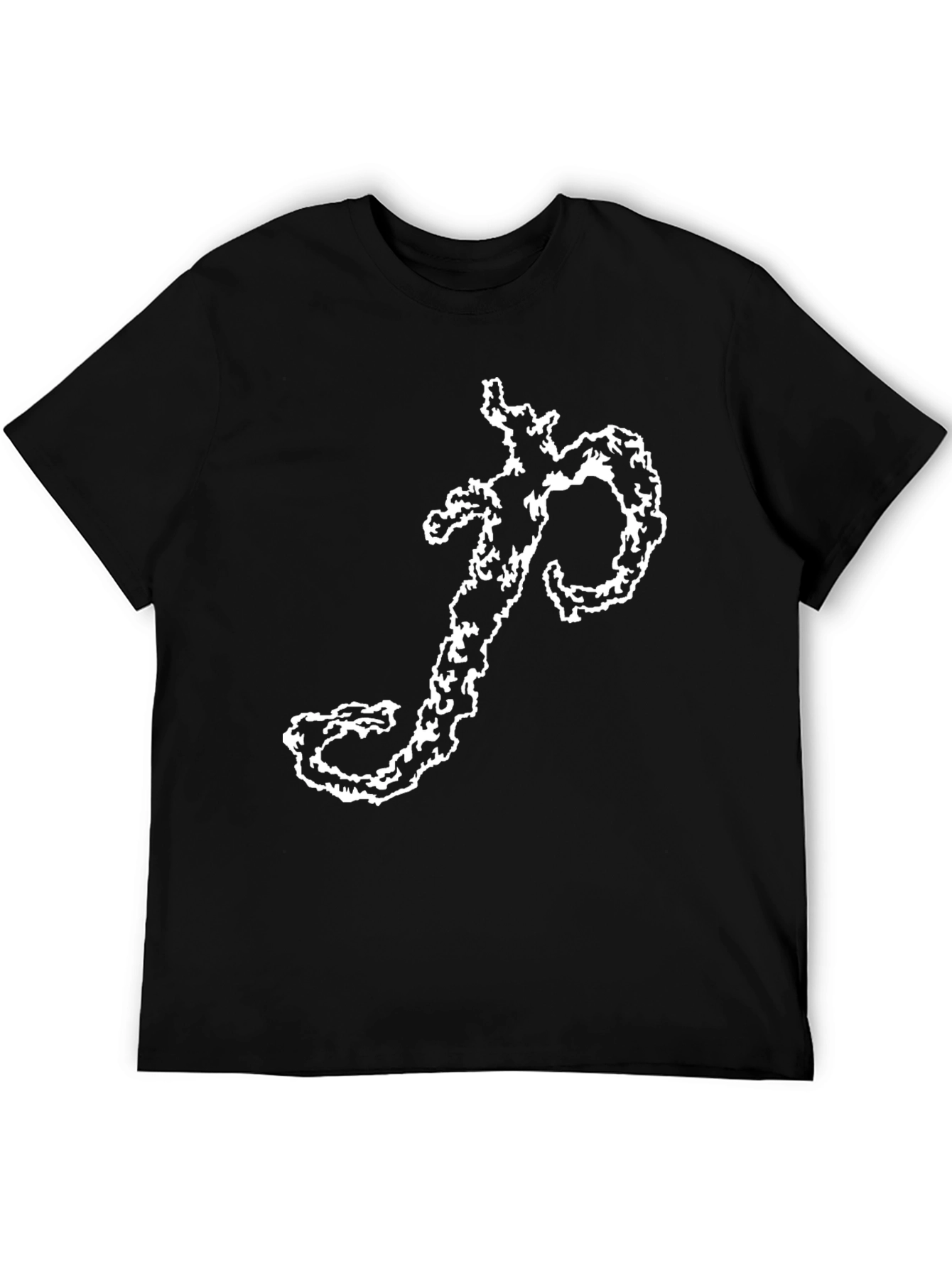 Abstract Graphic Print Black Tee
