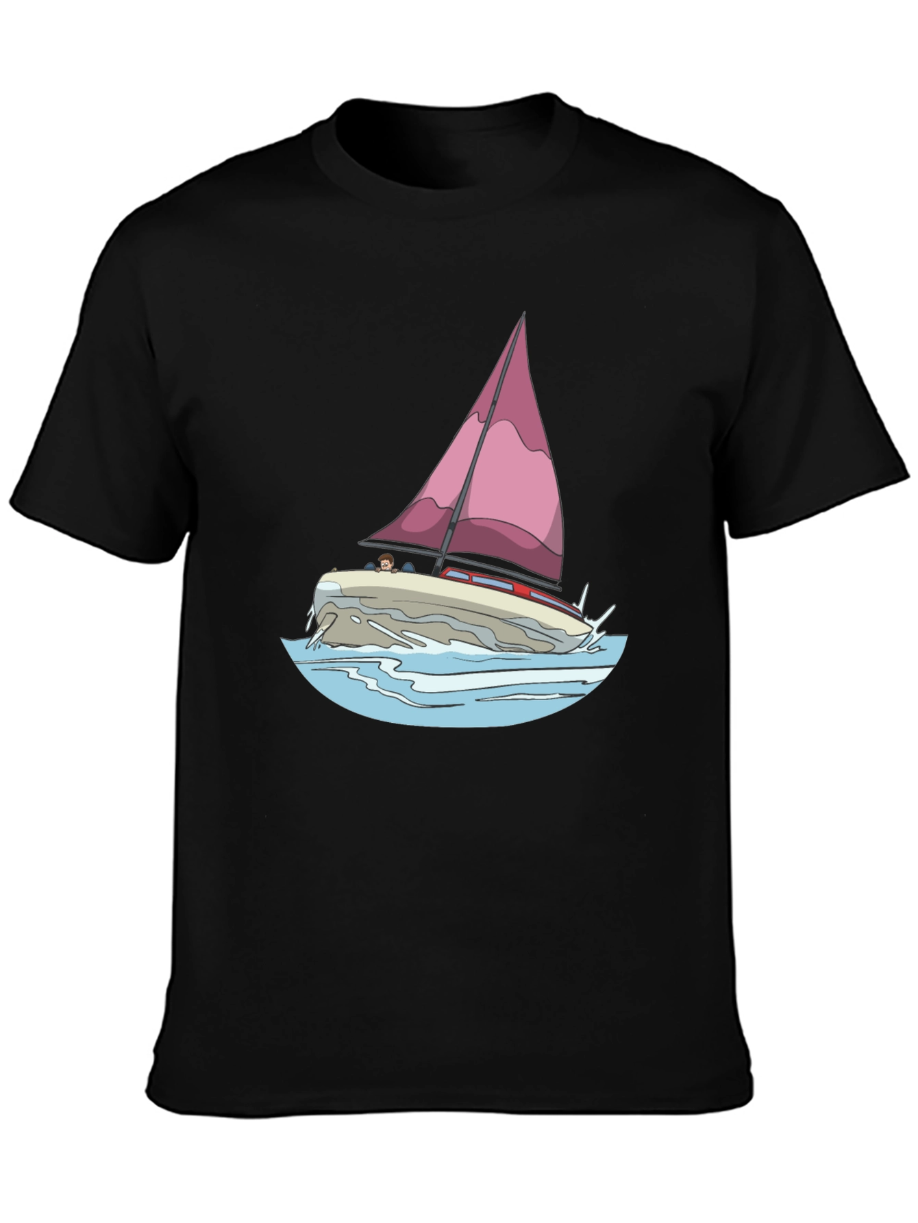 Sailboat Graphic Black T-Shirt