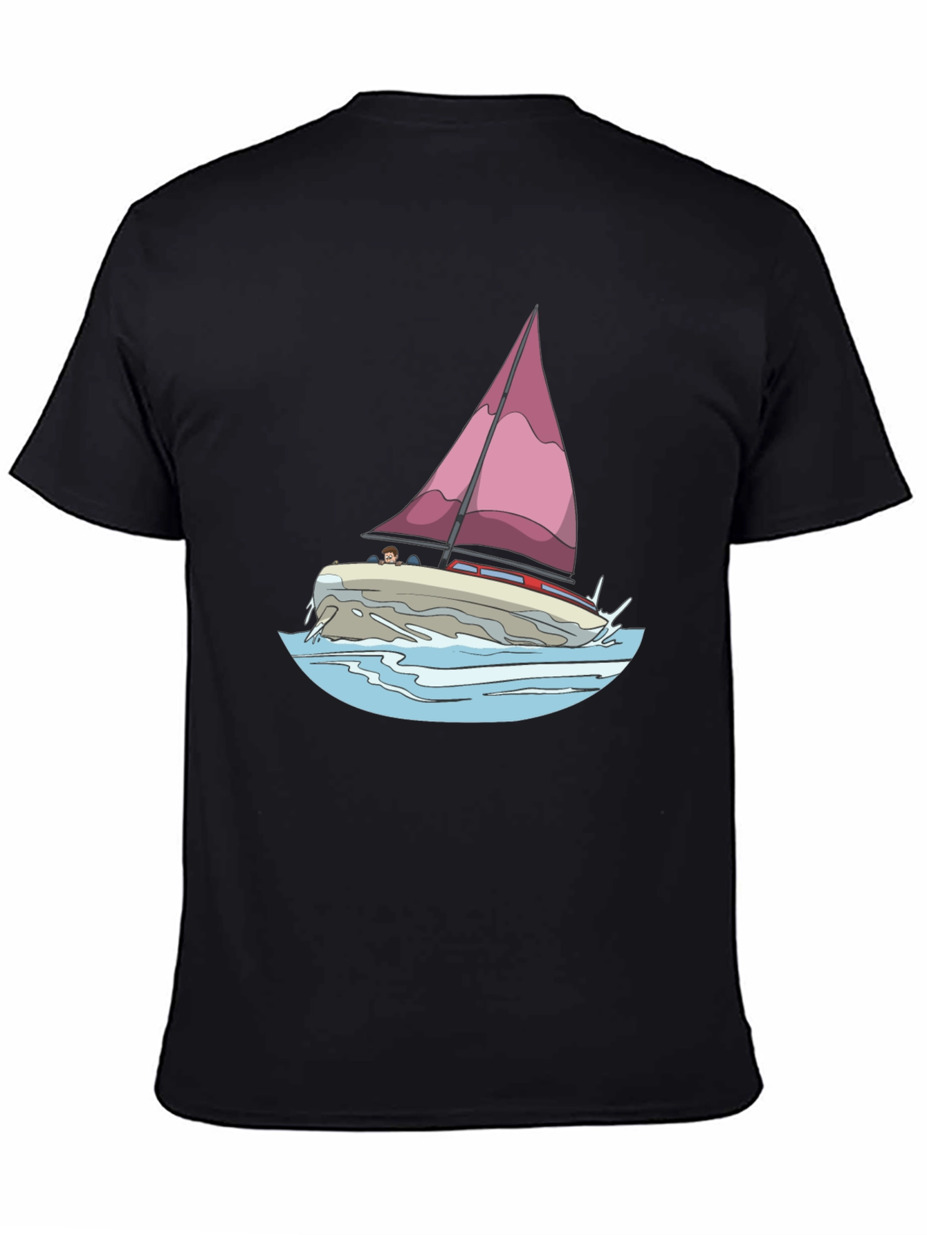 Sailboat Graphic Black T-Shirt