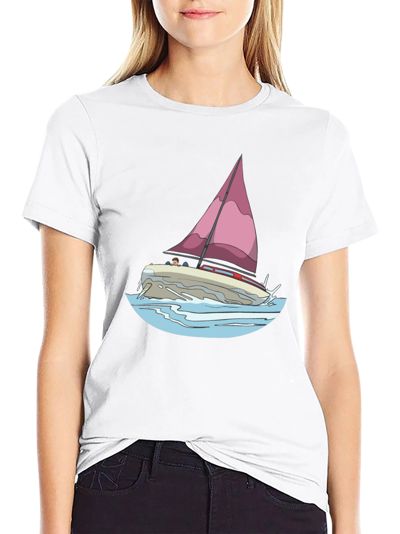 Sailboat Graphic Black T-Shirt