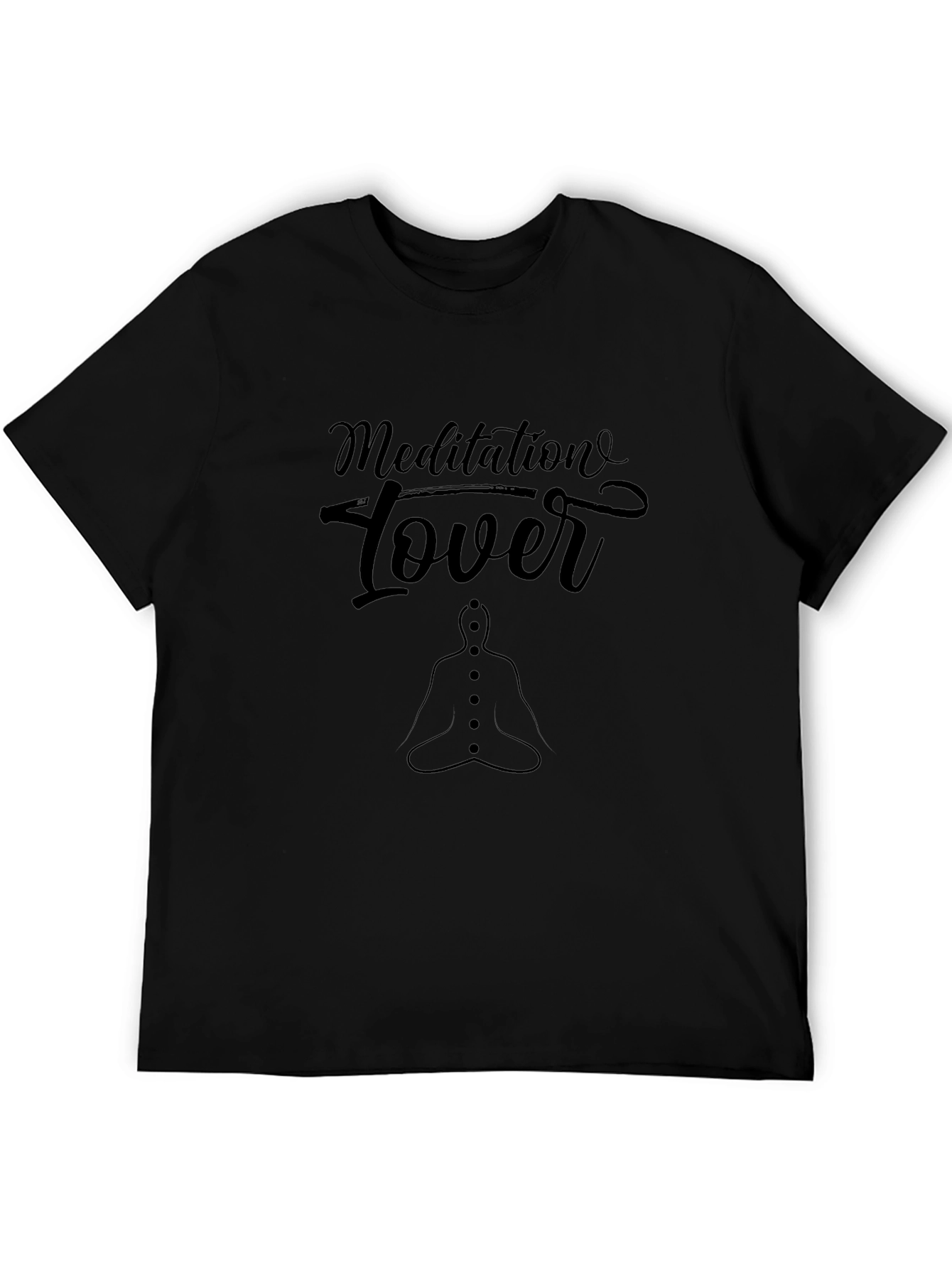 Meditation Lover Black Graphic Tee Shirt