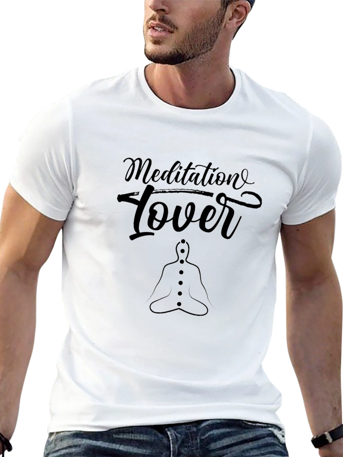 Meditation Lover Black Graphic Tee Shirt