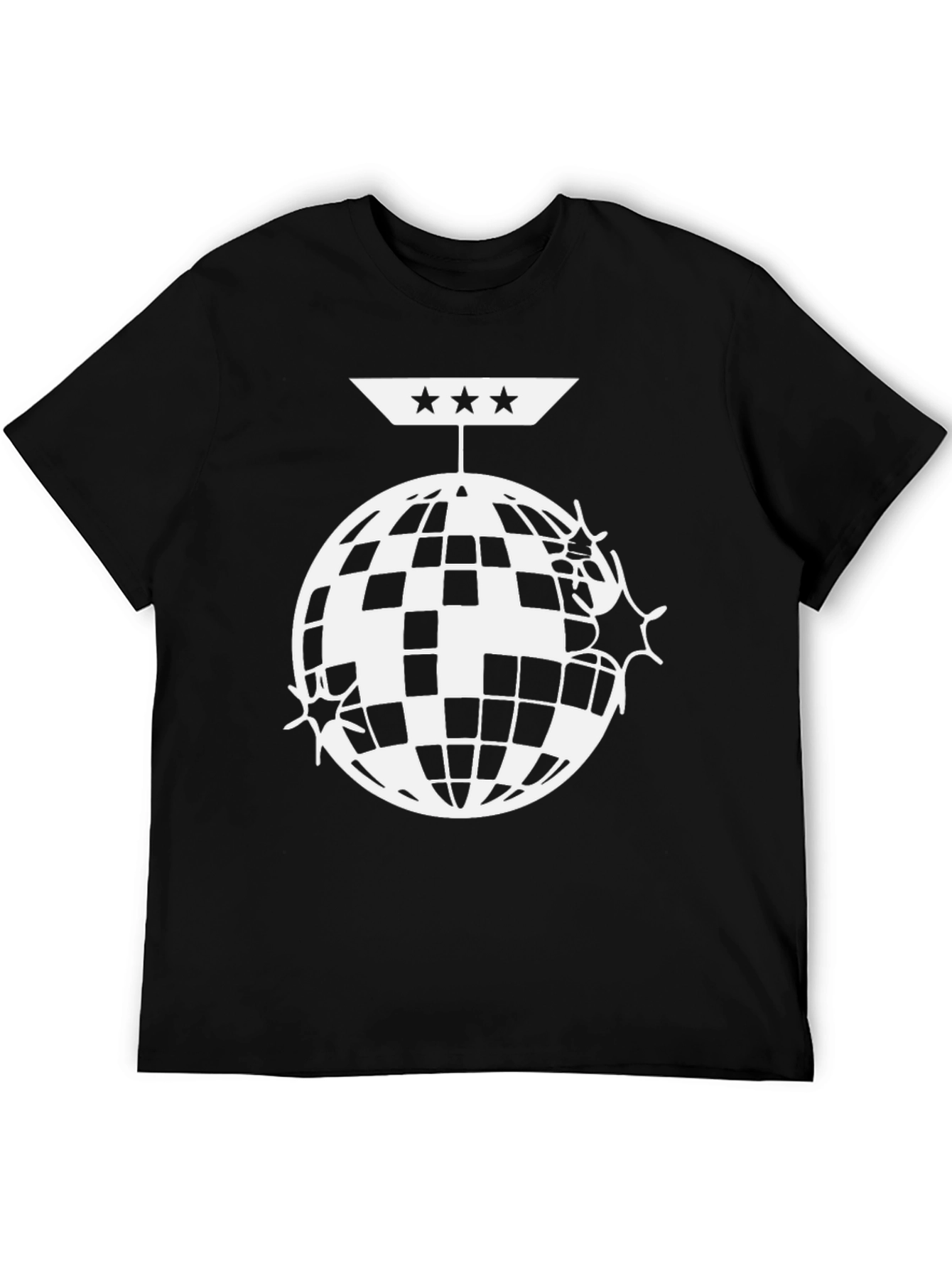 Disco Ball Graphic Tee - Black Cotton
