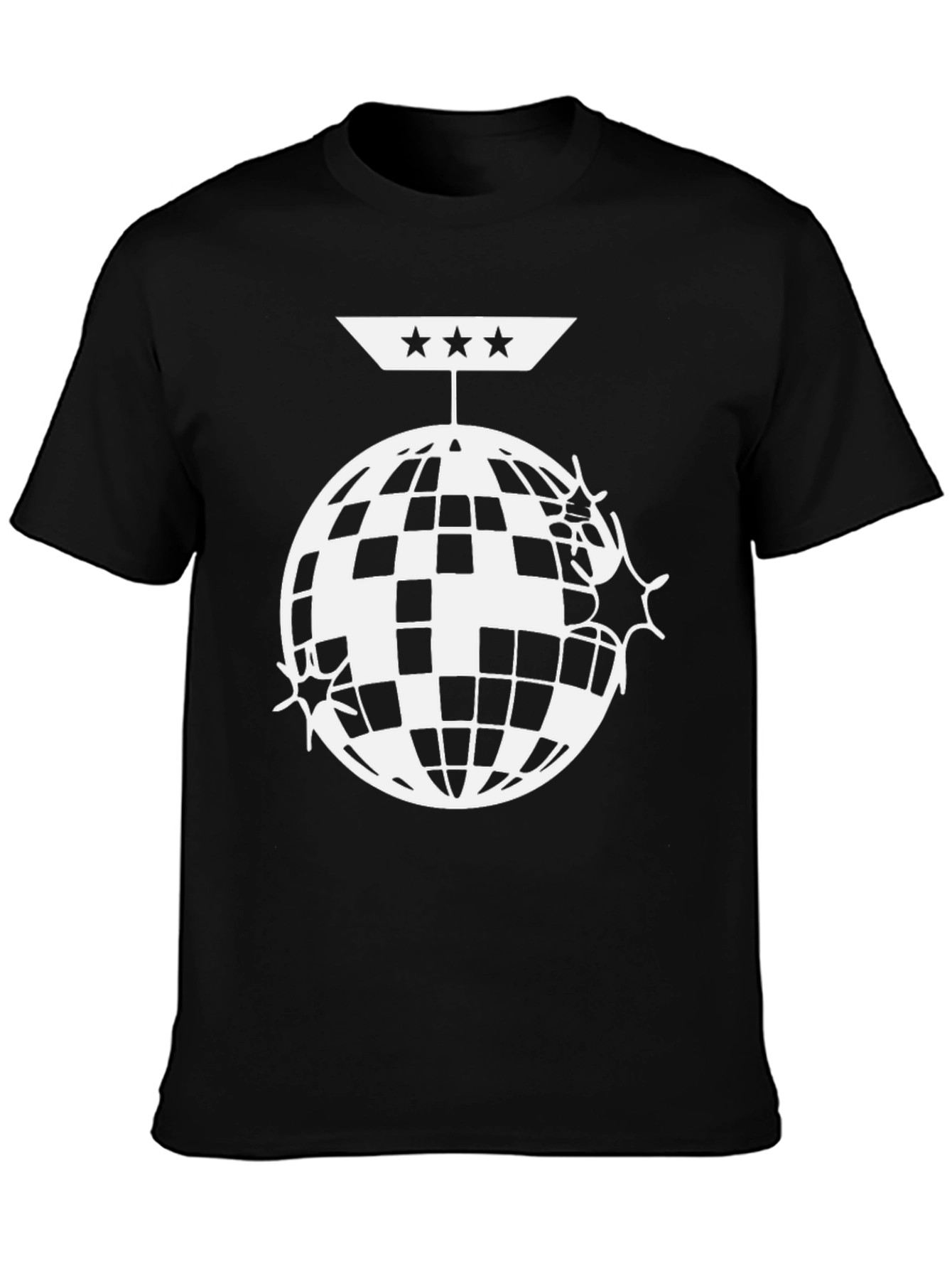 Disco Ball Graphic Tee - Black Cotton