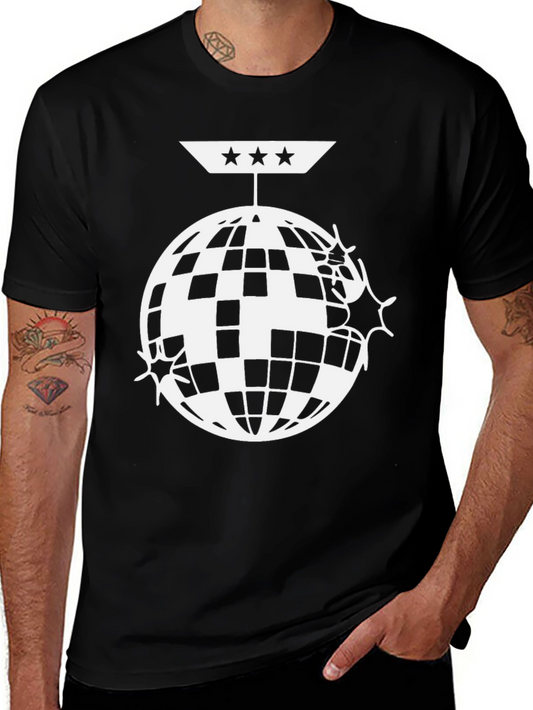 Disco Ball Graphic Tee - Black Cotton