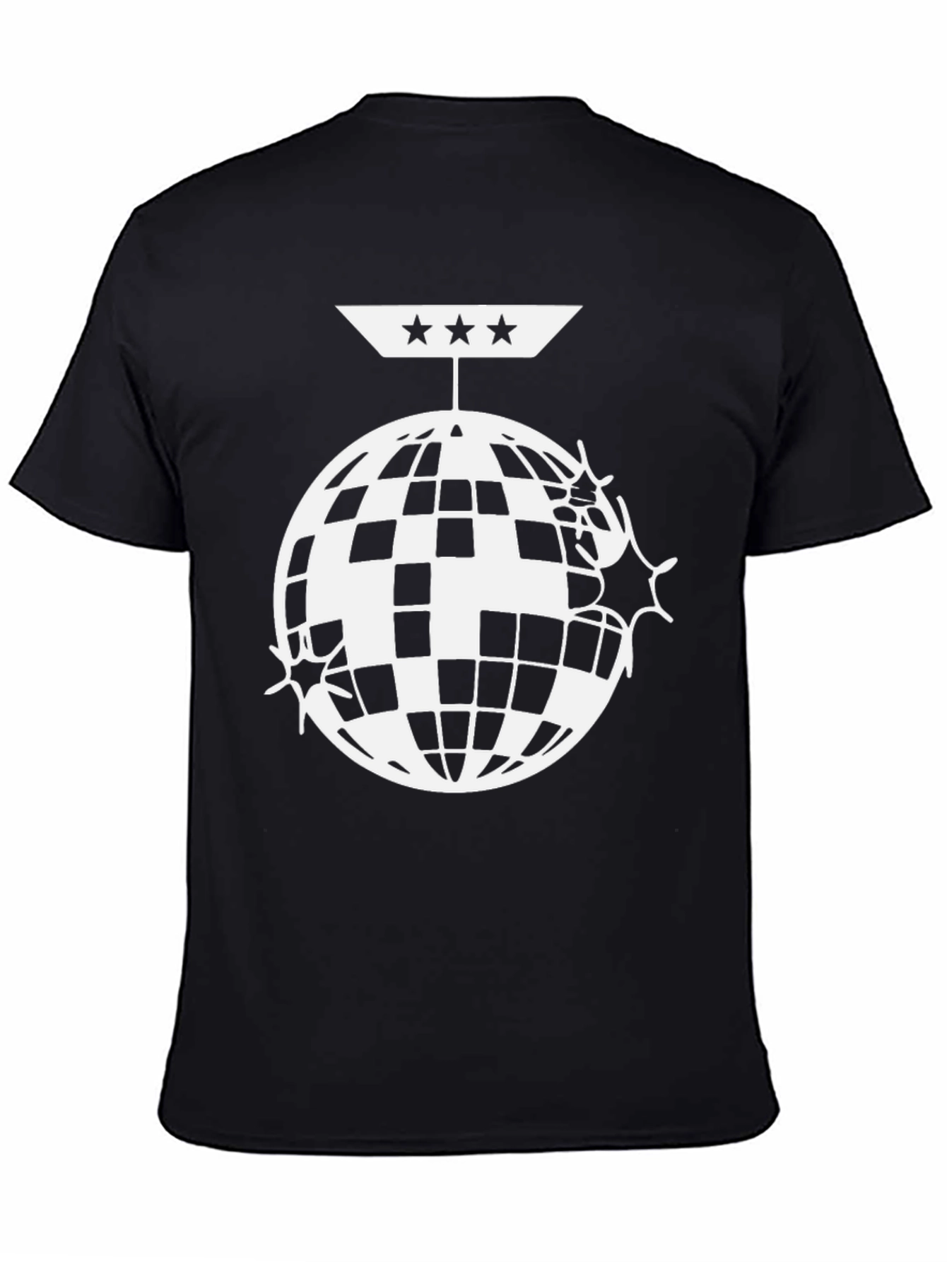 Disco Ball Graphic Tee - Black Cotton