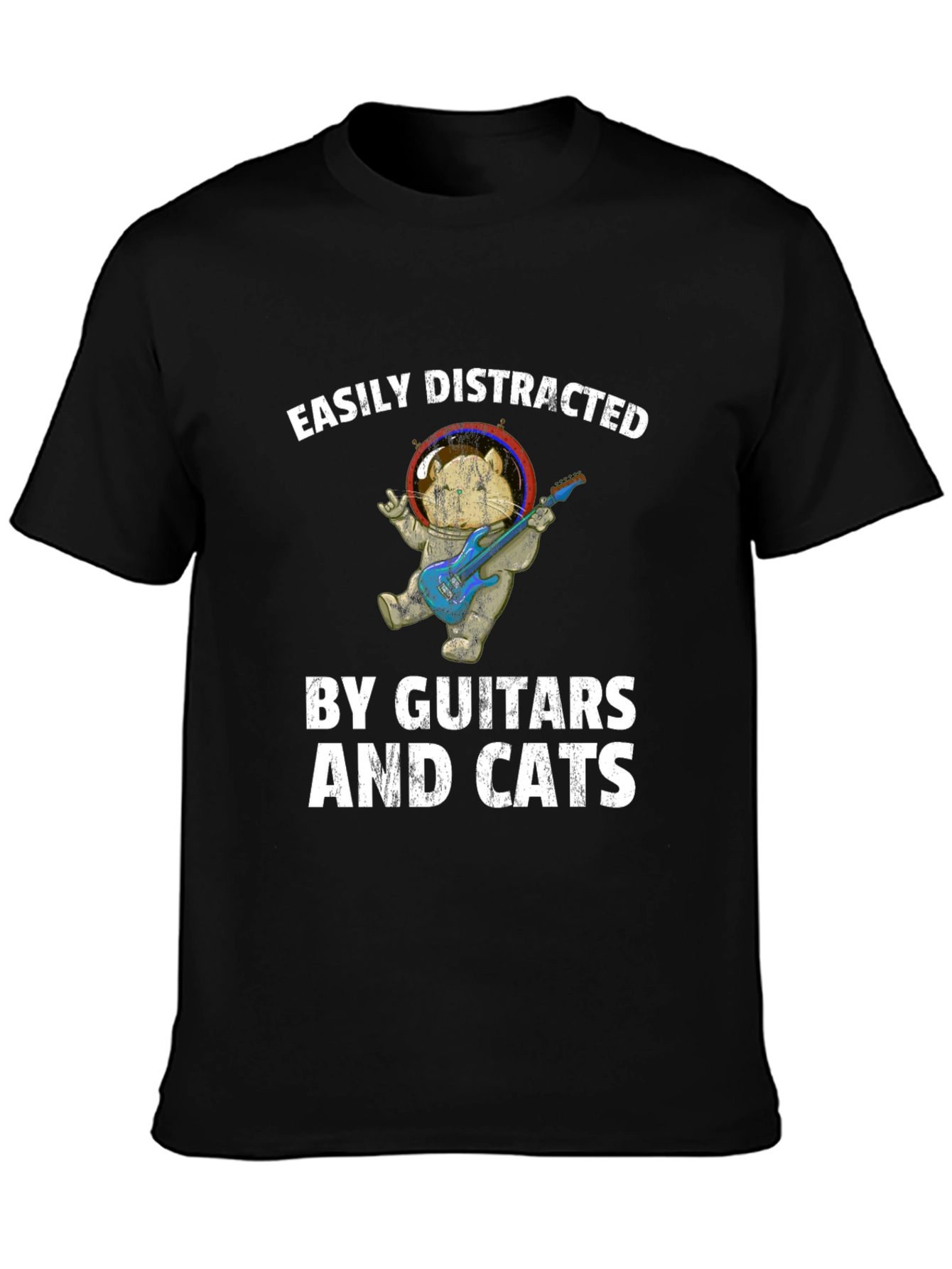Easily Distracted By Guitars & Cats T-Shirt