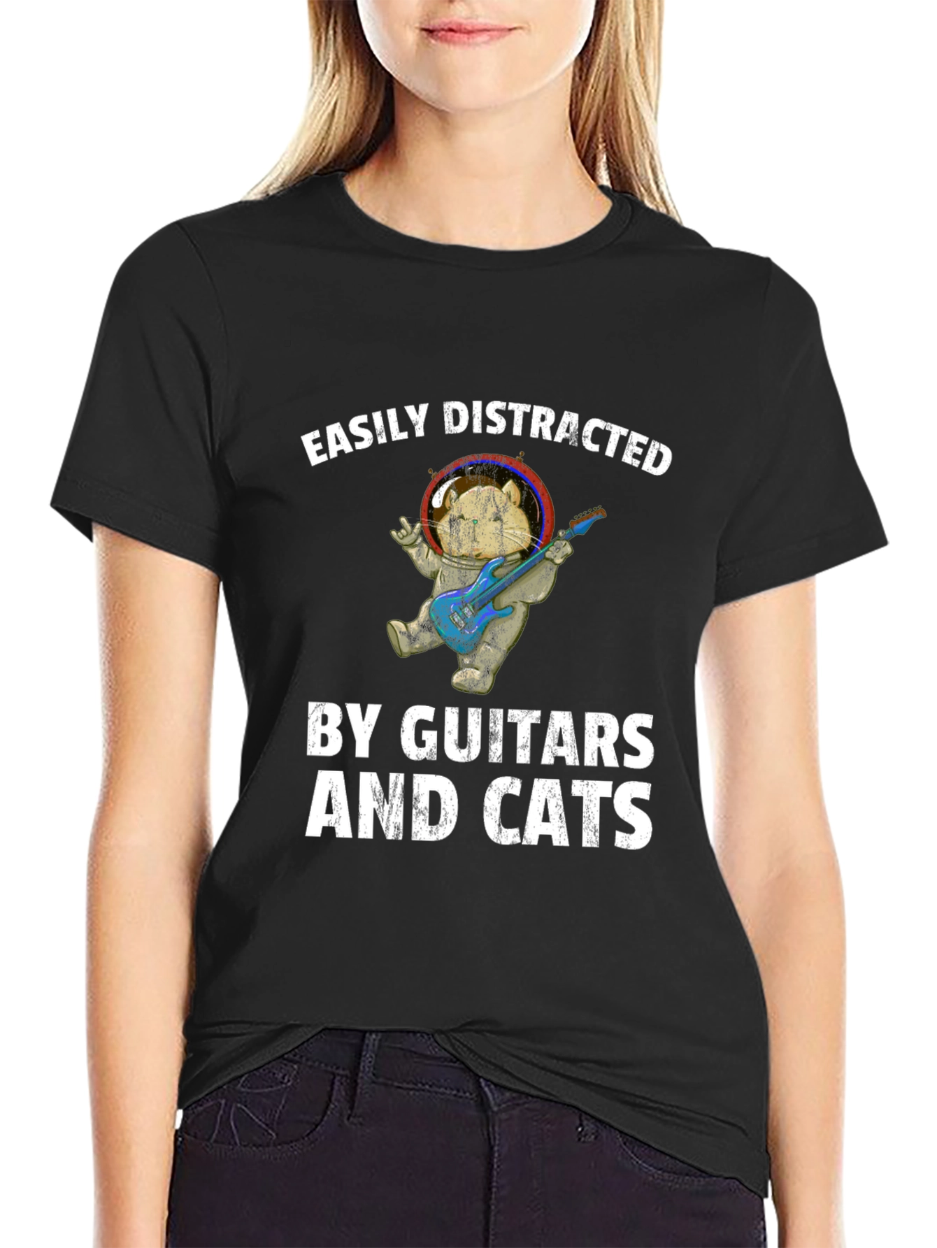 Easily Distracted By Guitars & Cats T-Shirt