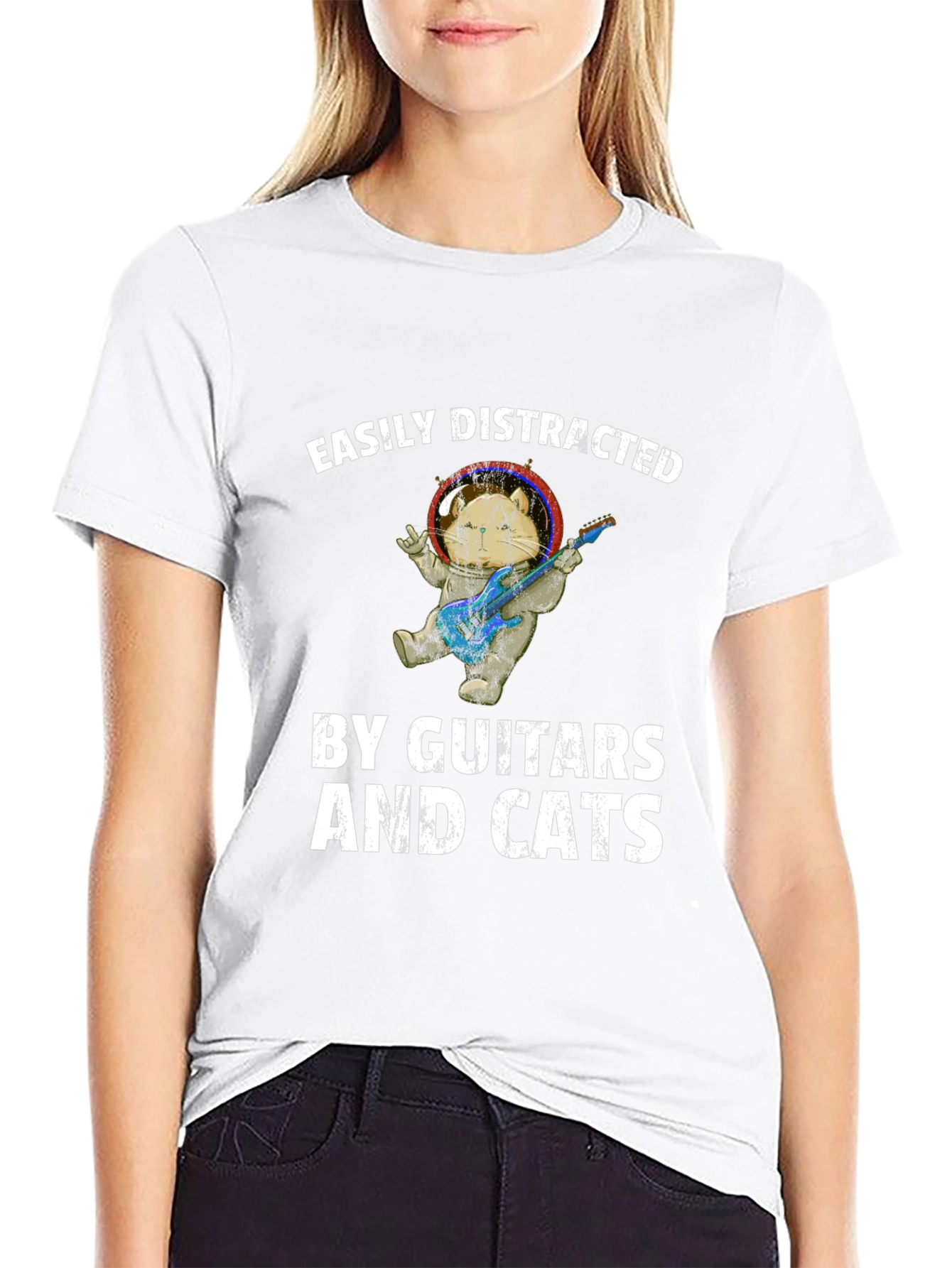 Easily Distracted By Guitars & Cats T-Shirt