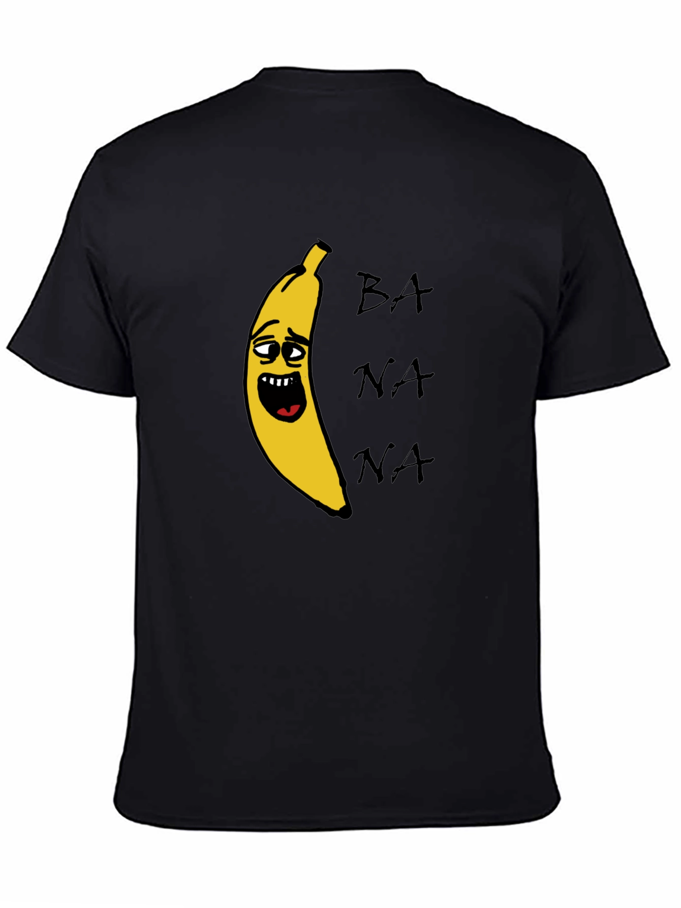 Banana Graphic Print Black T-Shirt