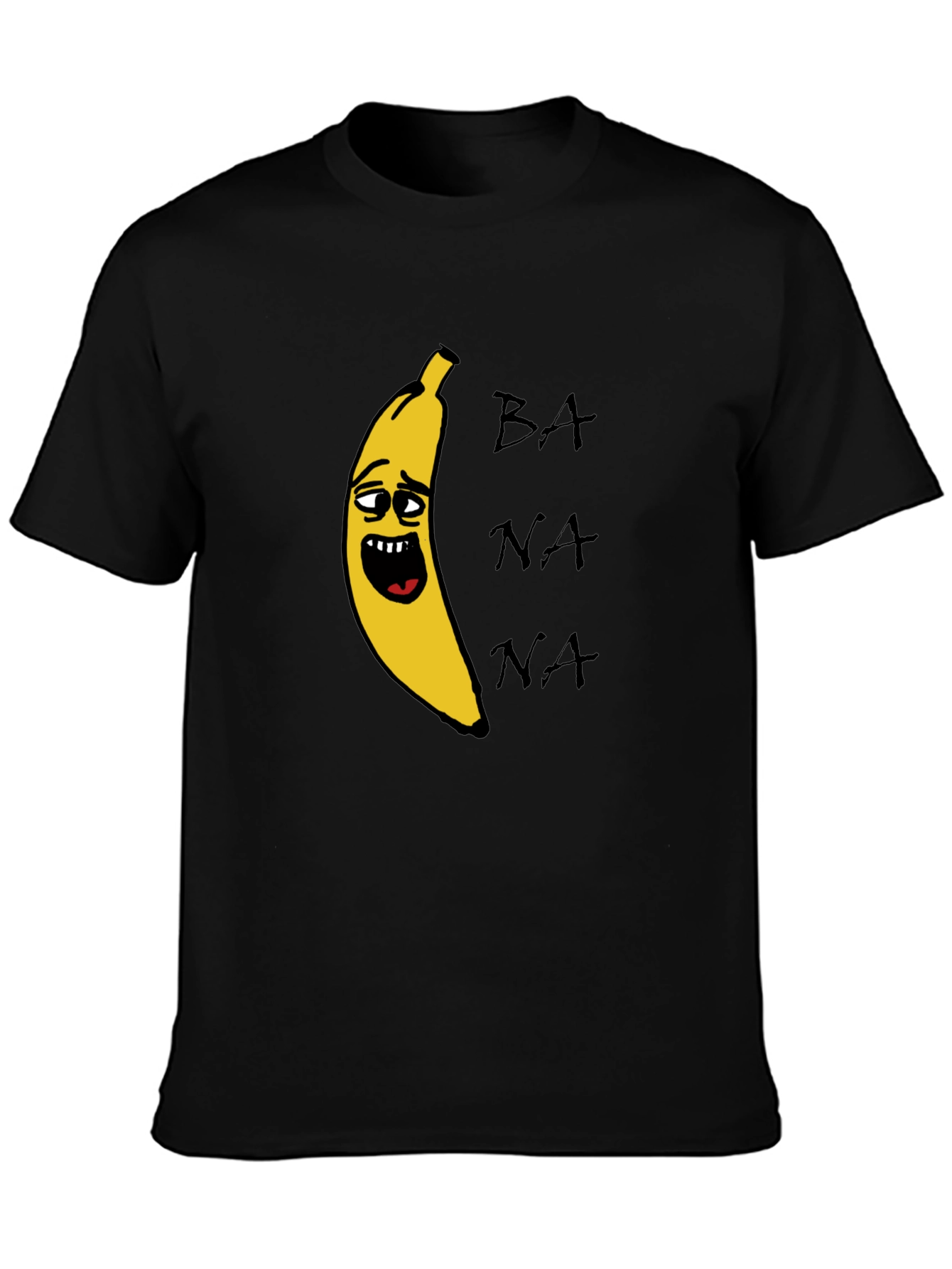 Banana Graphic Print Black T-Shirt