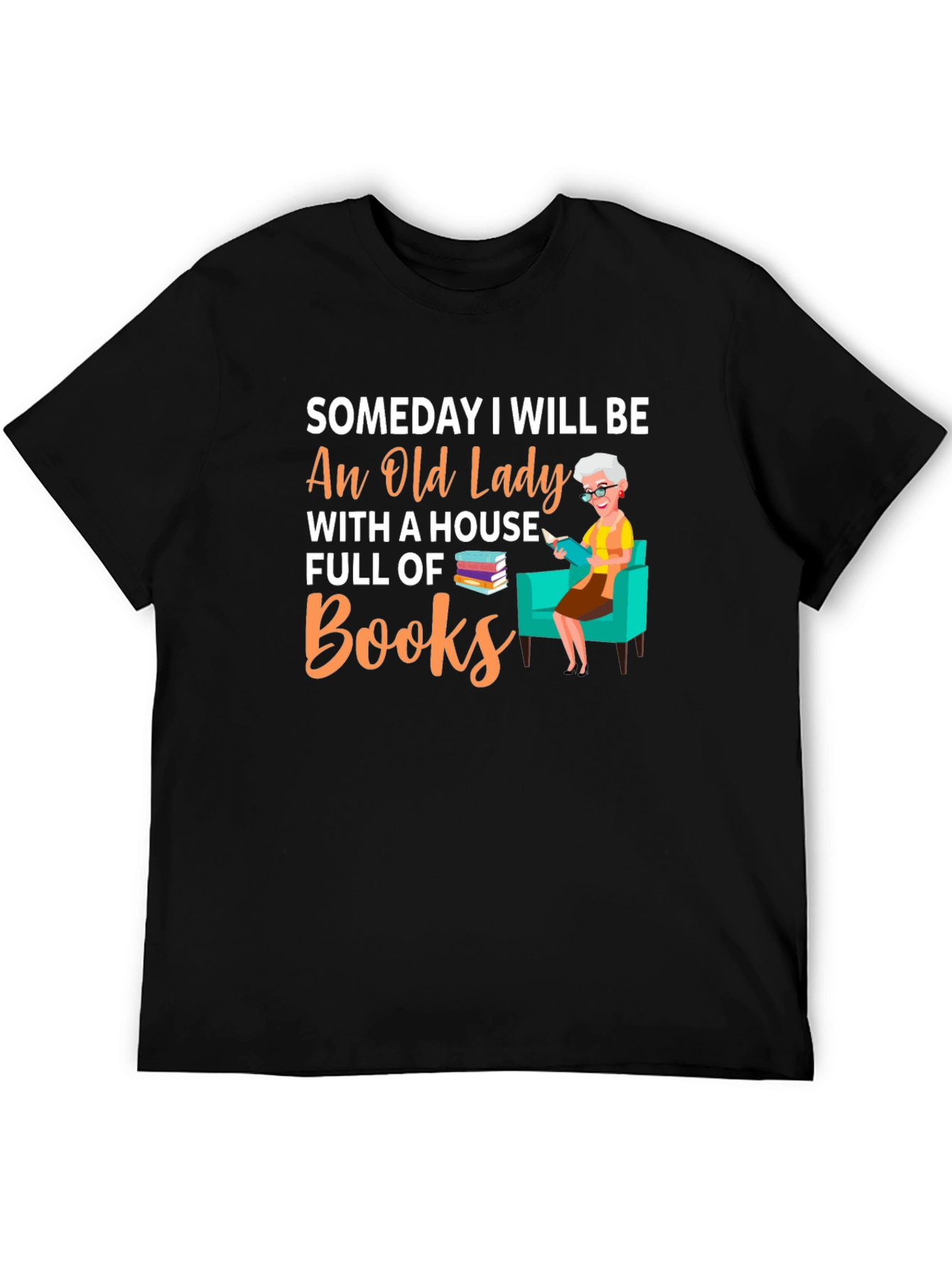 Old Lady with Books T-Shirt