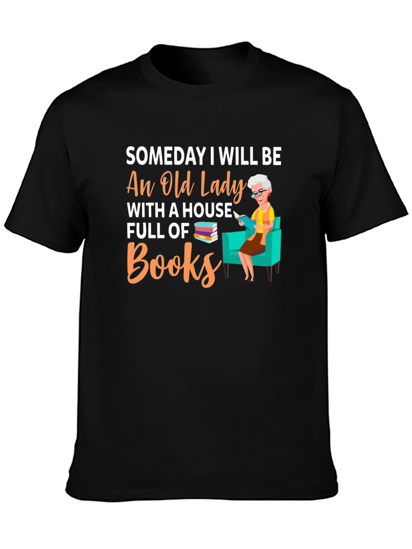 Old Lady with Books T-Shirt