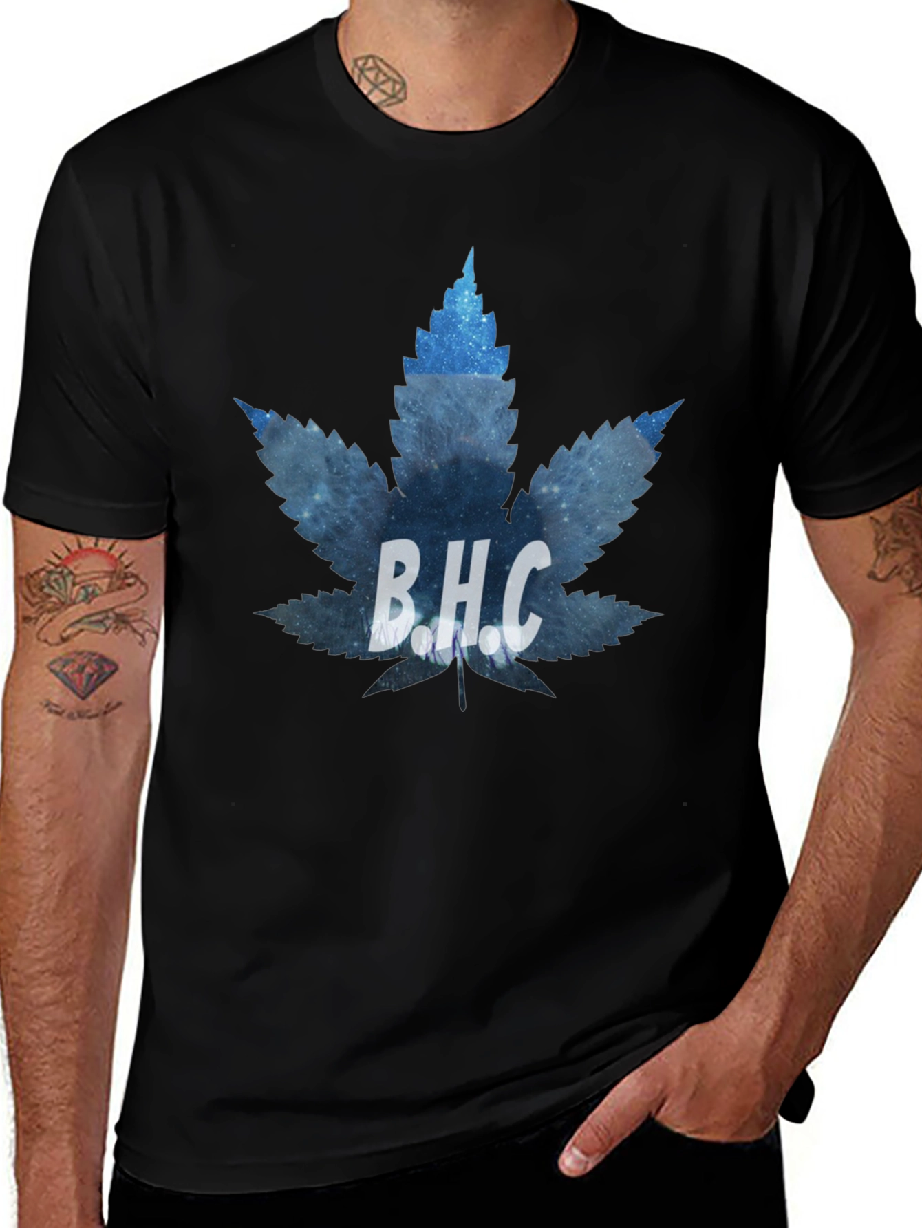 BHC Leaf Graphic T-Shirt - Black