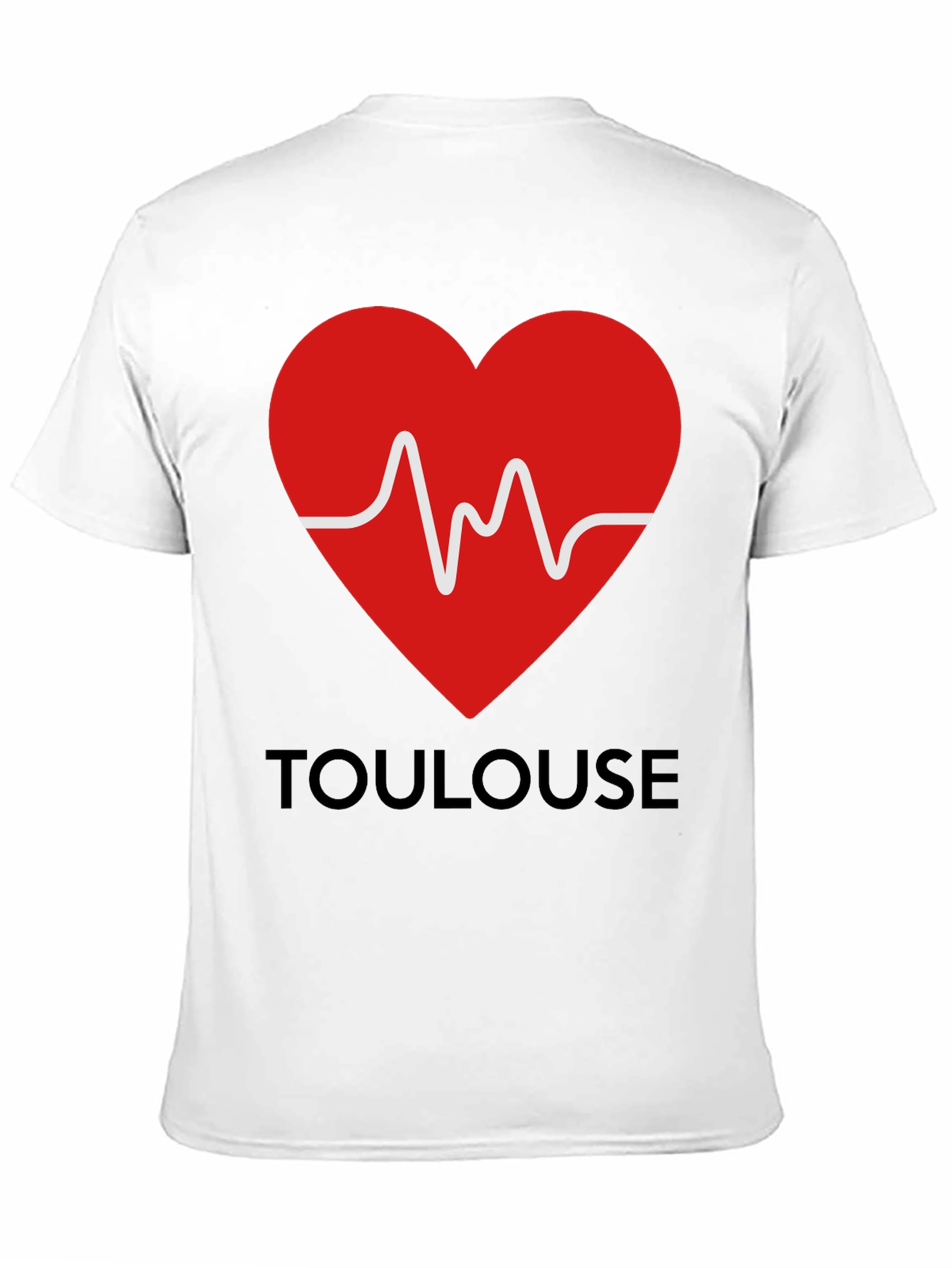 Toulouse Heartbeat Graphic Tee - Black Cotton T-Shirt