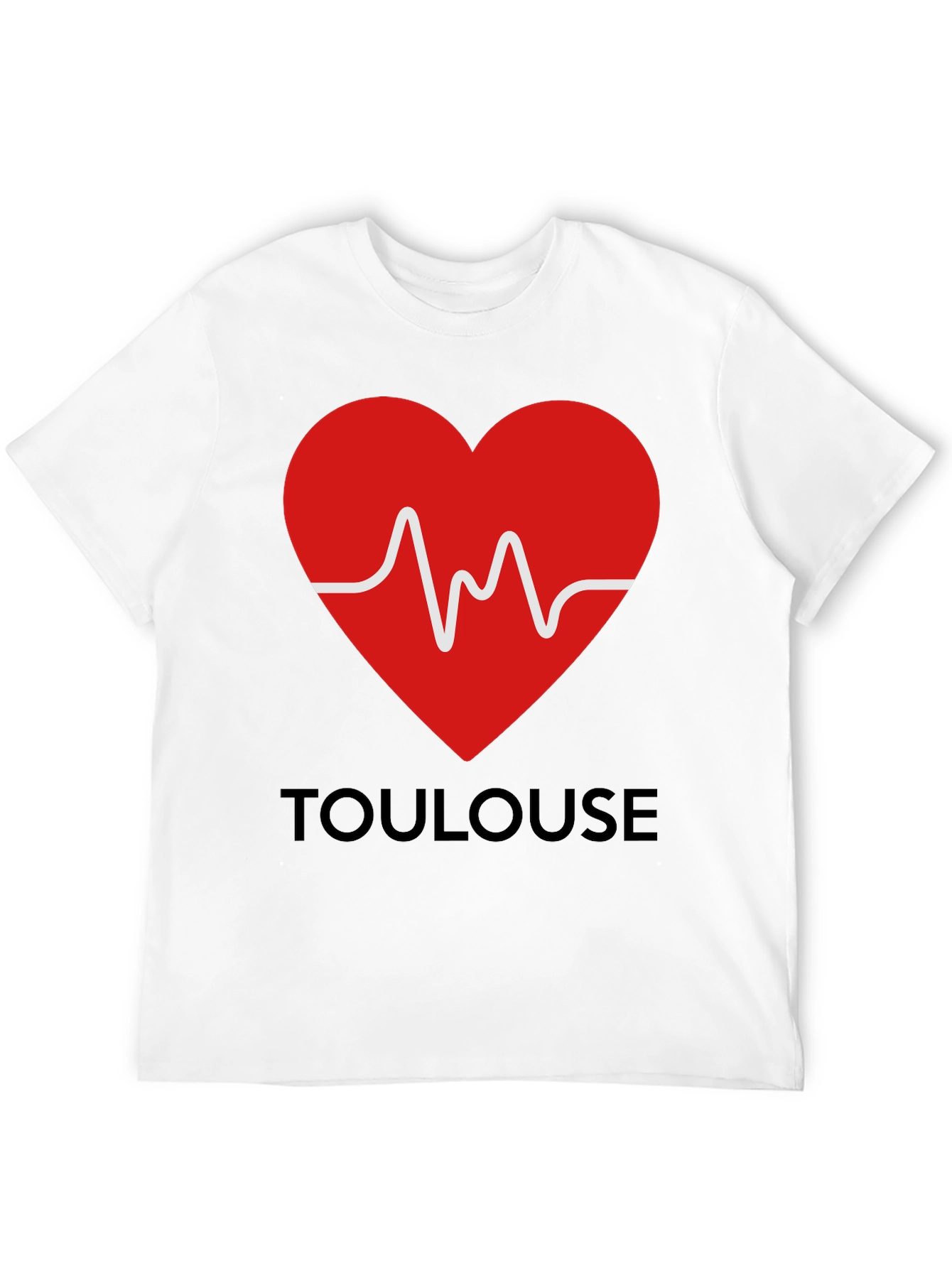 Toulouse Heartbeat Graphic Tee - Black Cotton T-Shirt