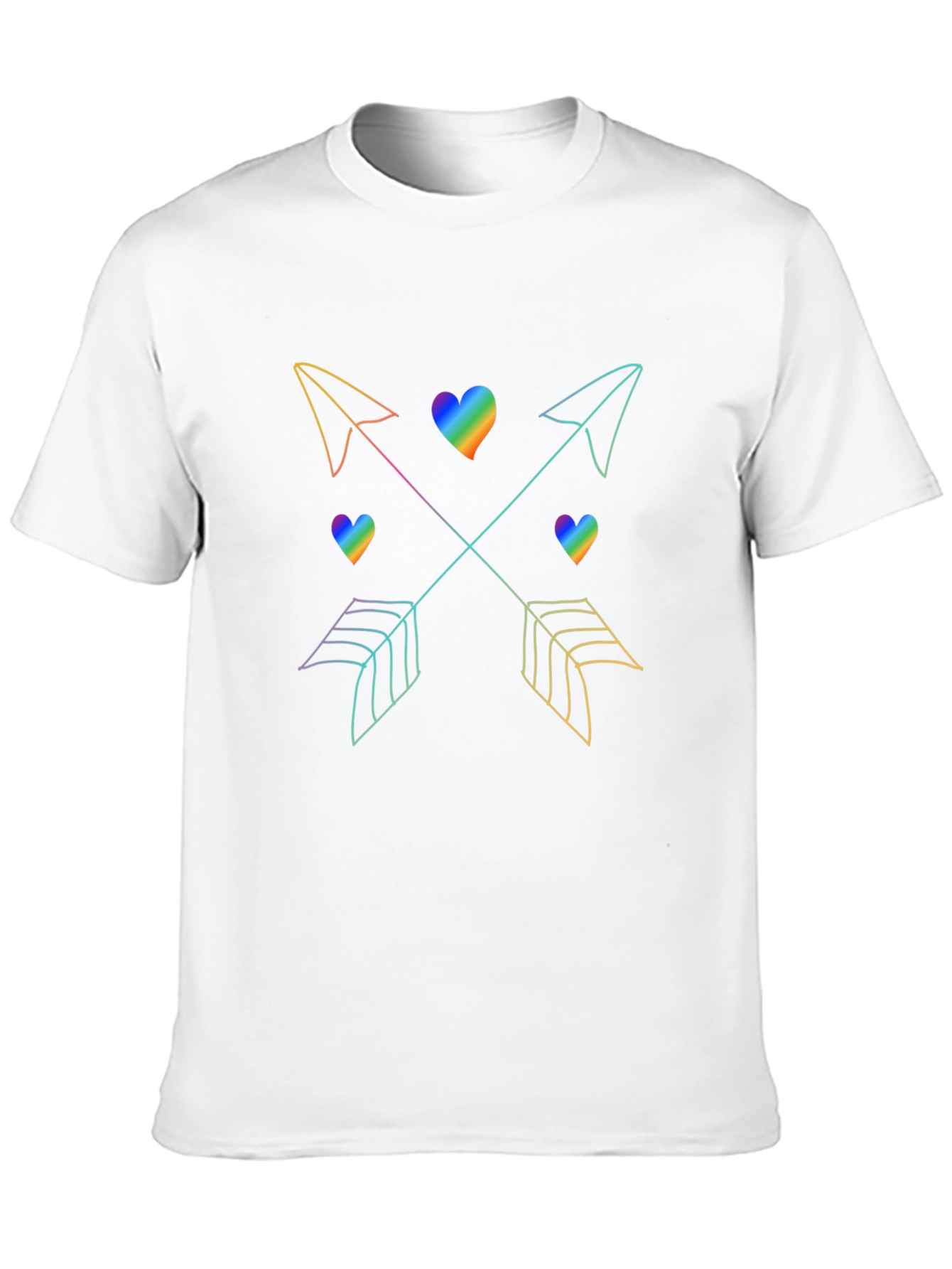Rainbow Arrow Hearts Graphic Tee - Black