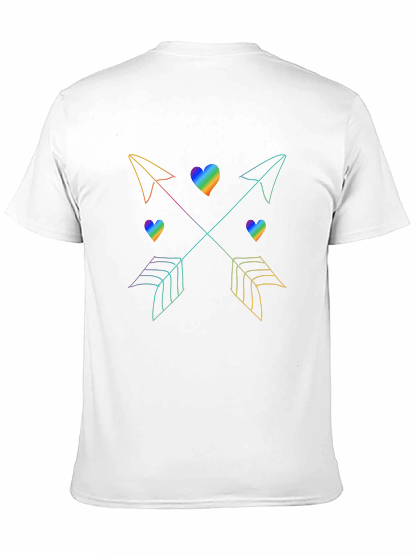 Rainbow Arrow Hearts Graphic Tee - Black