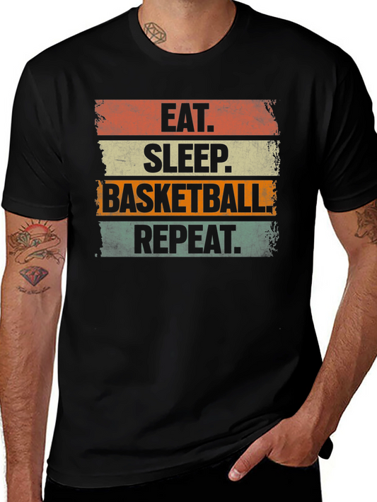 Eat Sleep Basketball Repeat Graphic Tee