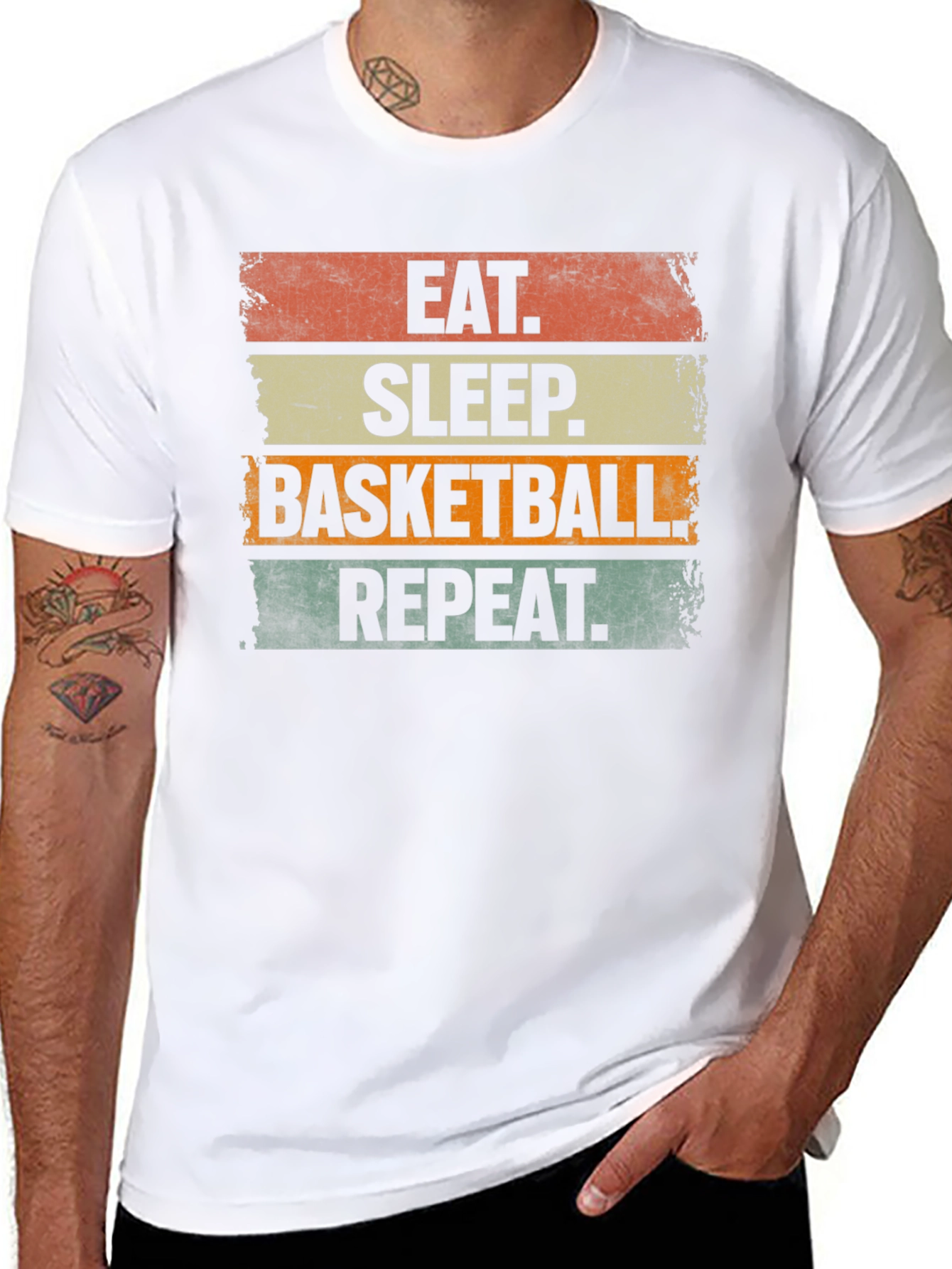 Eat Sleep Basketball Repeat Graphic Tee