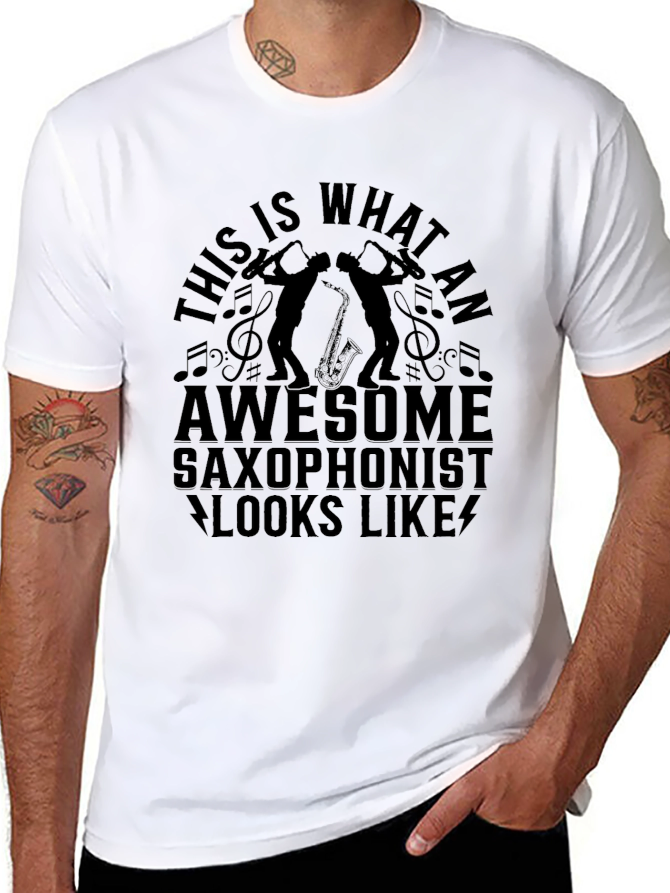 Awesome Saxophonist Graphic Tee - Musician T-Shirt