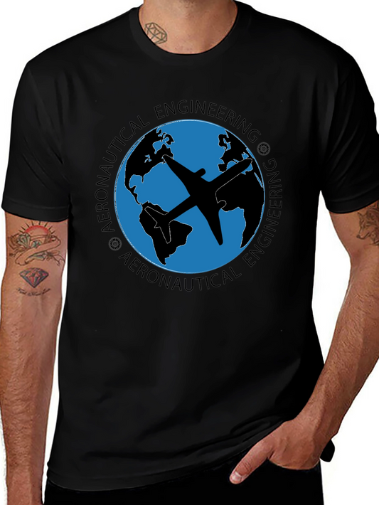 Aeronautical Engineering T-Shirt - Globe Airplane Design