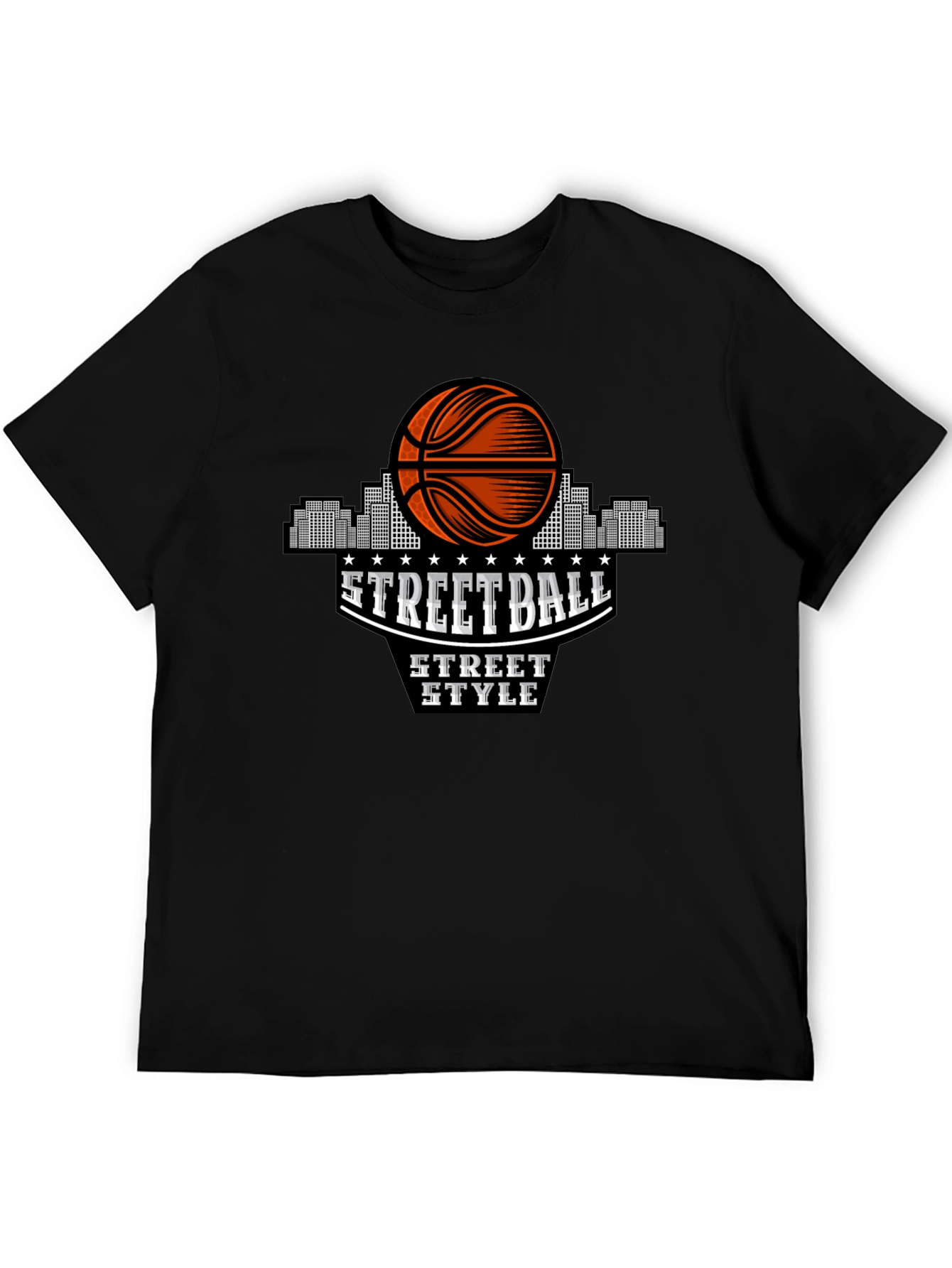 Streetball Style Graphic Tee - Urban Basketball Shirt