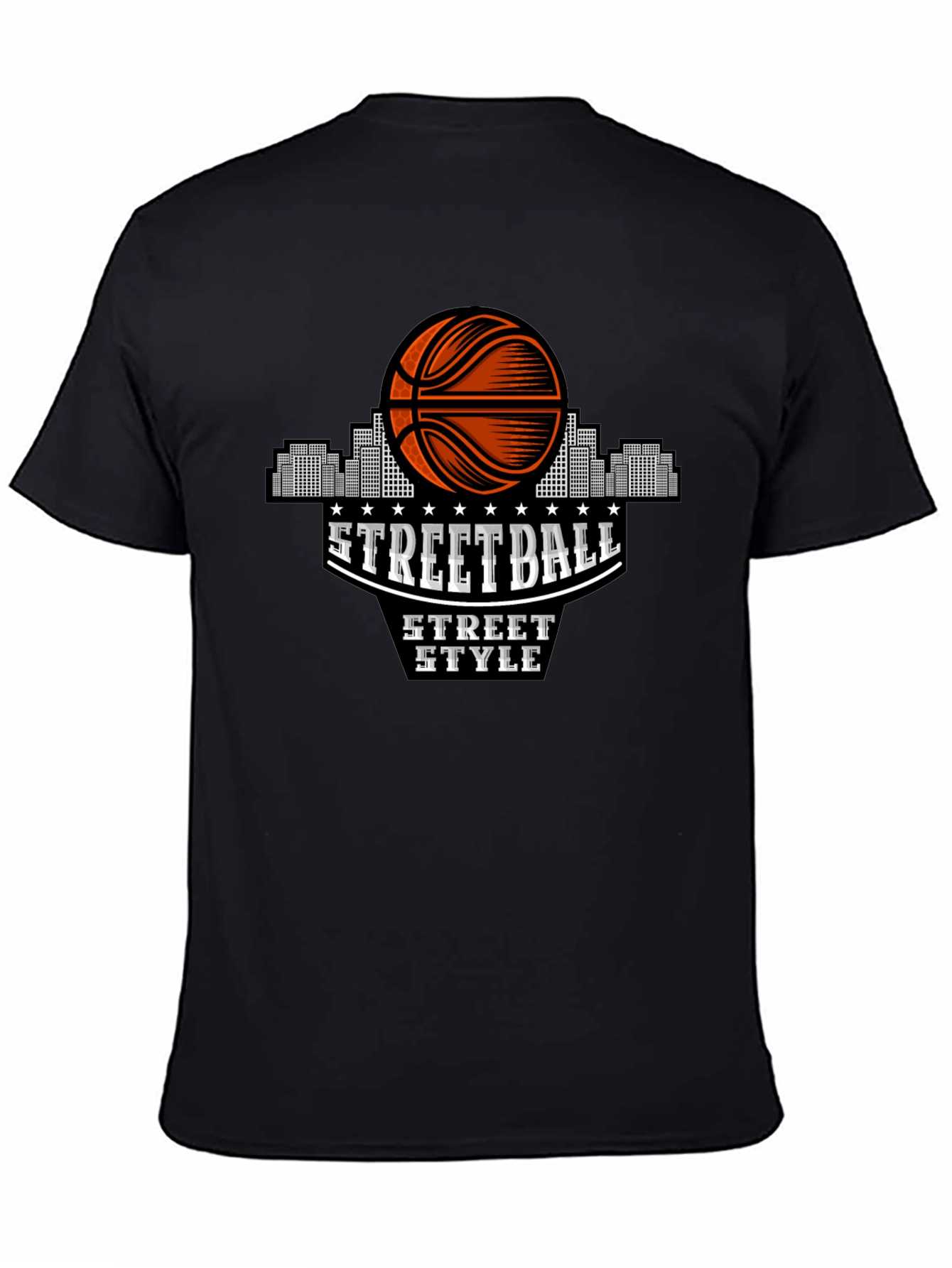 Streetball Style Graphic Tee - Urban Basketball Shirt