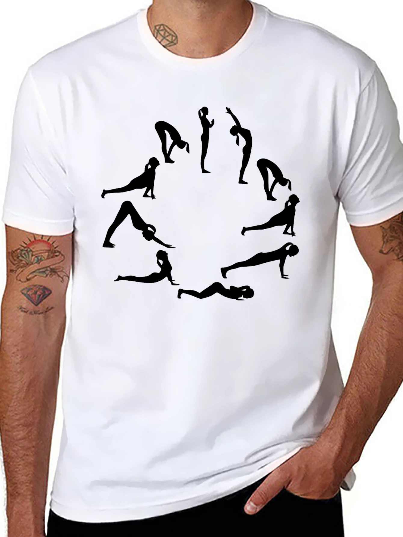Yoga Pose Black T-Shirt