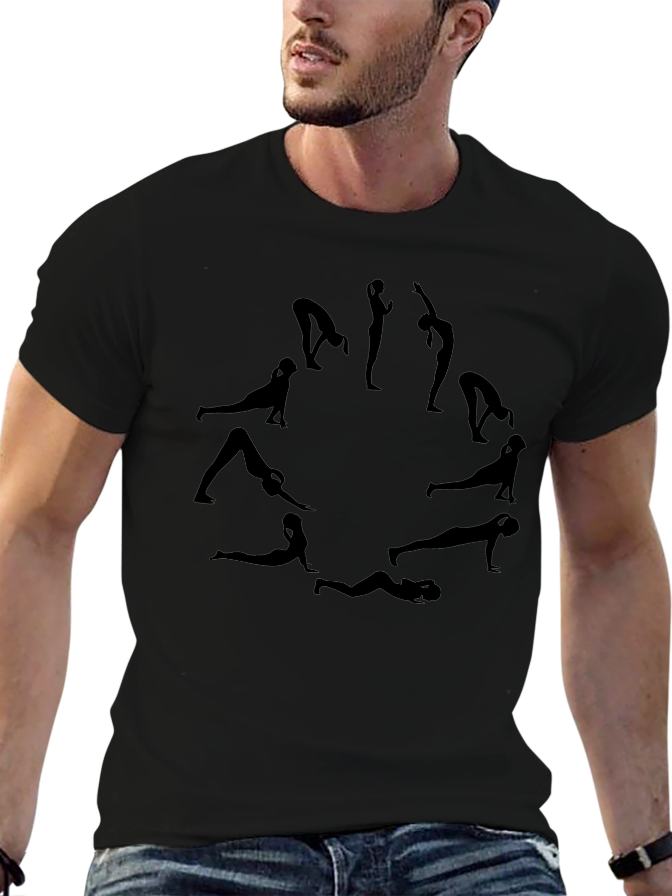 Yoga Pose Black T-Shirt