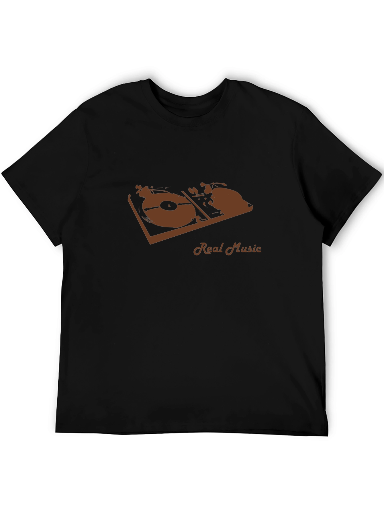 Real Music Graphic Tee - Black Casual T-Shirt