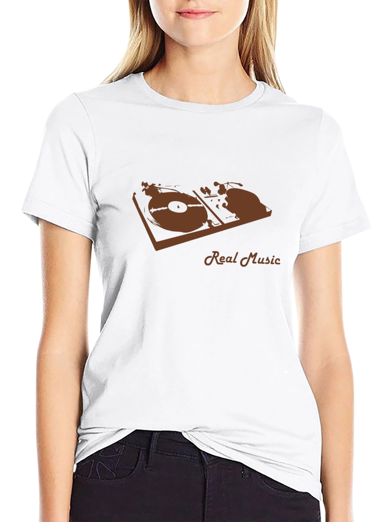 Real Music Graphic Tee - Black Casual T-Shirt
